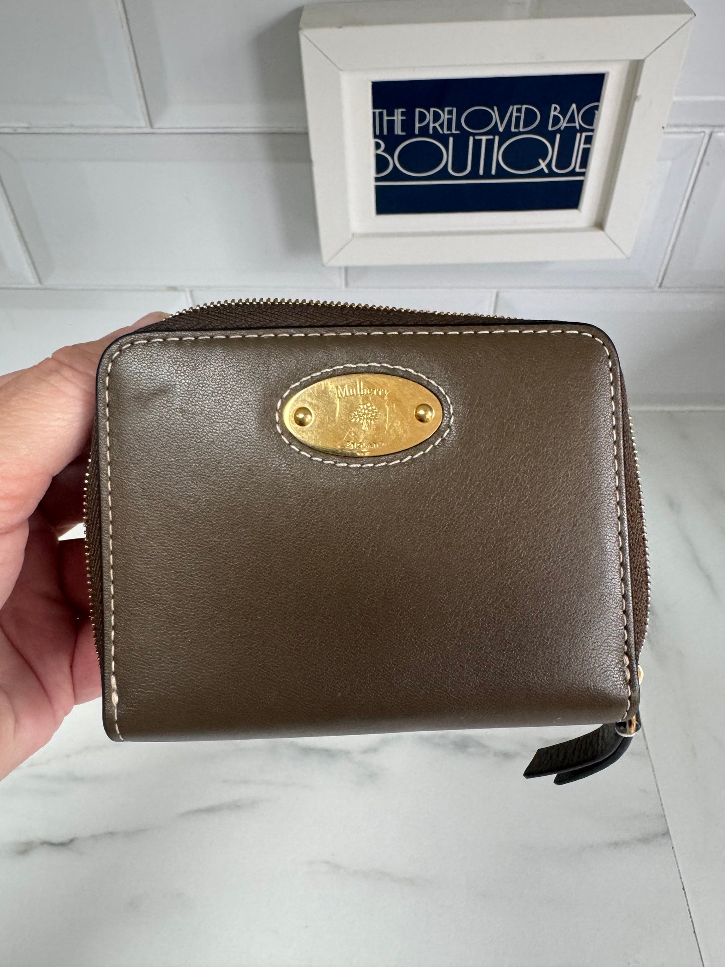 Mulberry Plaque Small Zip aAround Purse - Dark Palm