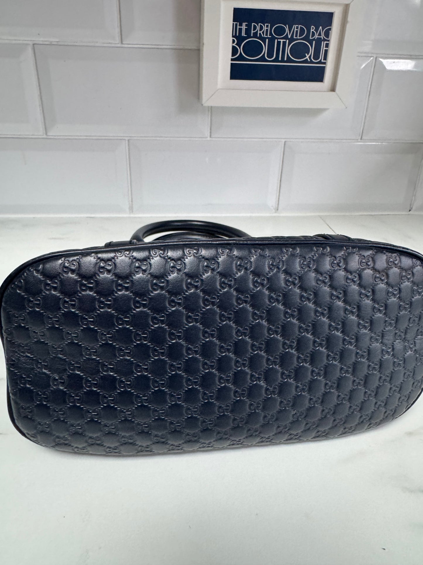 Gucci Guccissima Small Dome Bag - Navy
