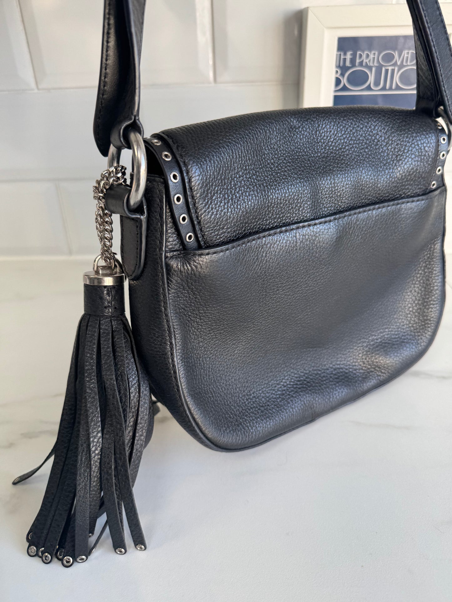 Michael Kors Brooklyn Saddle Bag - Black