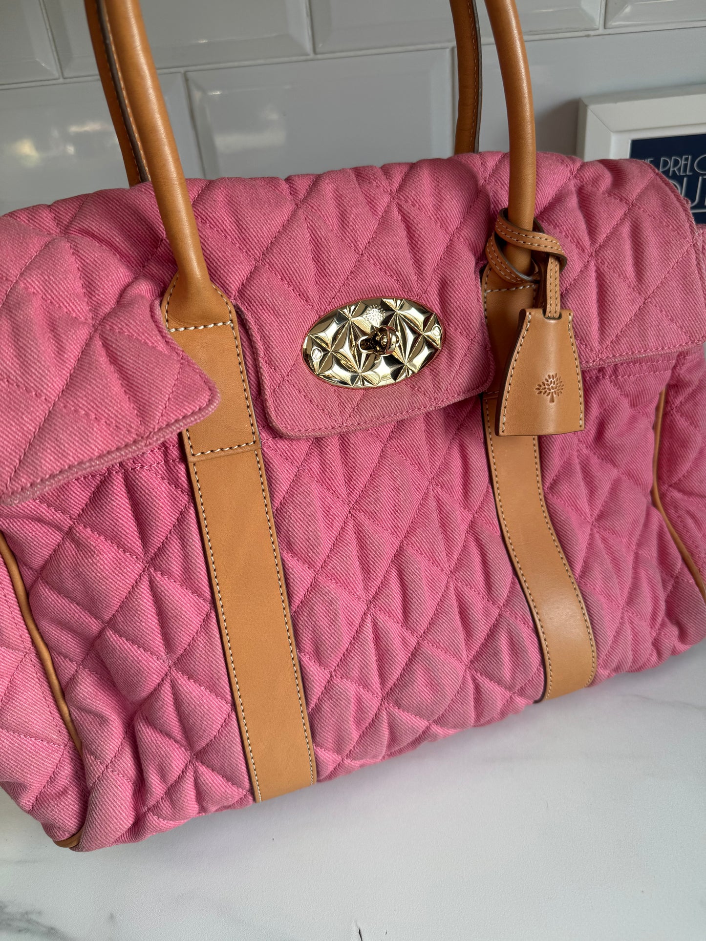 Mulberry Denim Quilted Bayswater - Candy Pink