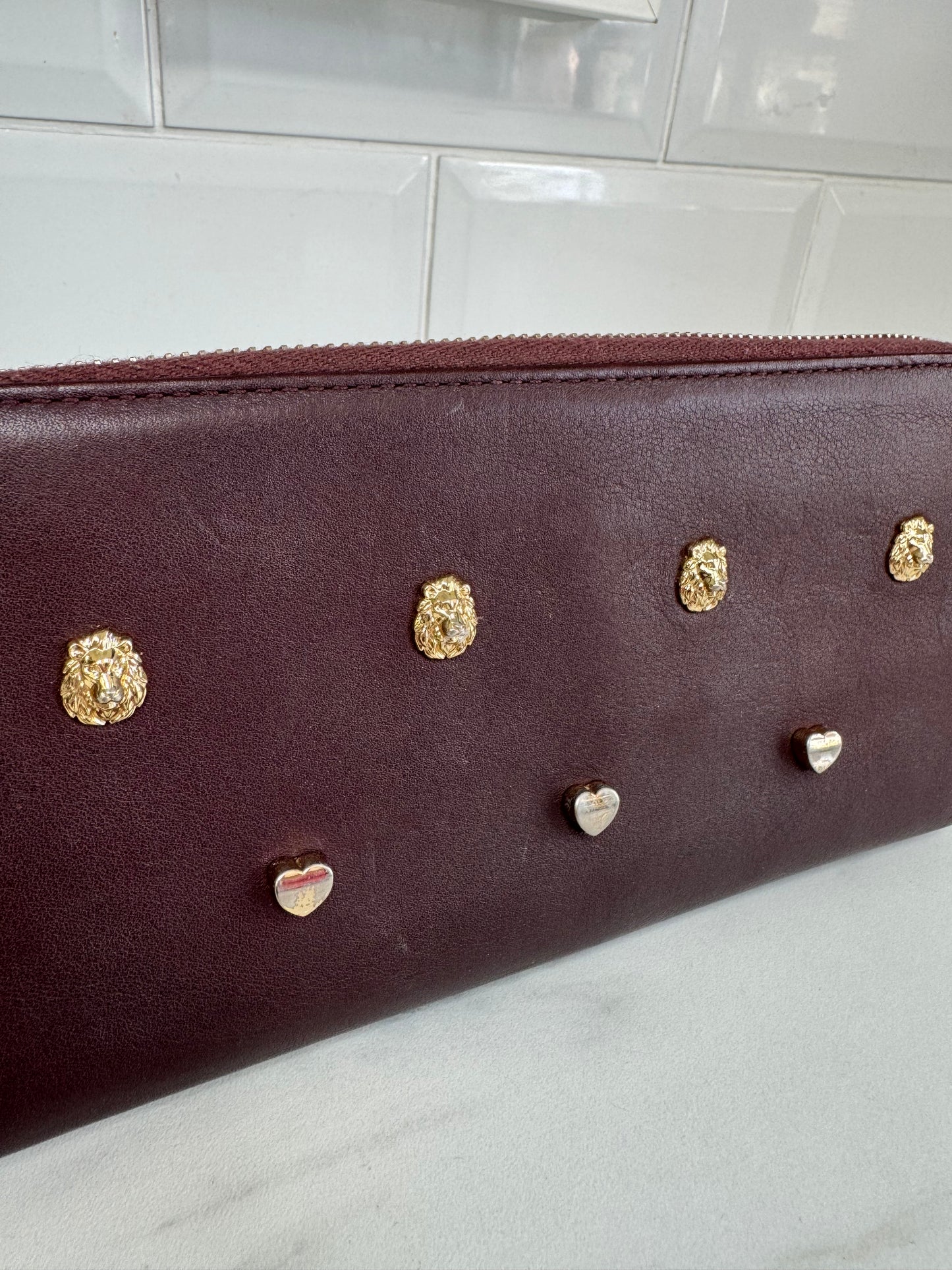 Mulberry Cara Rivet Long Continental Wallet - Oxblood