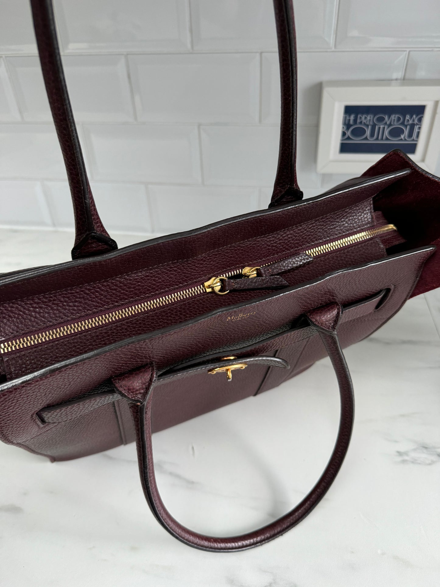 Mulberry Large Zipped Bayswater - Oxblood