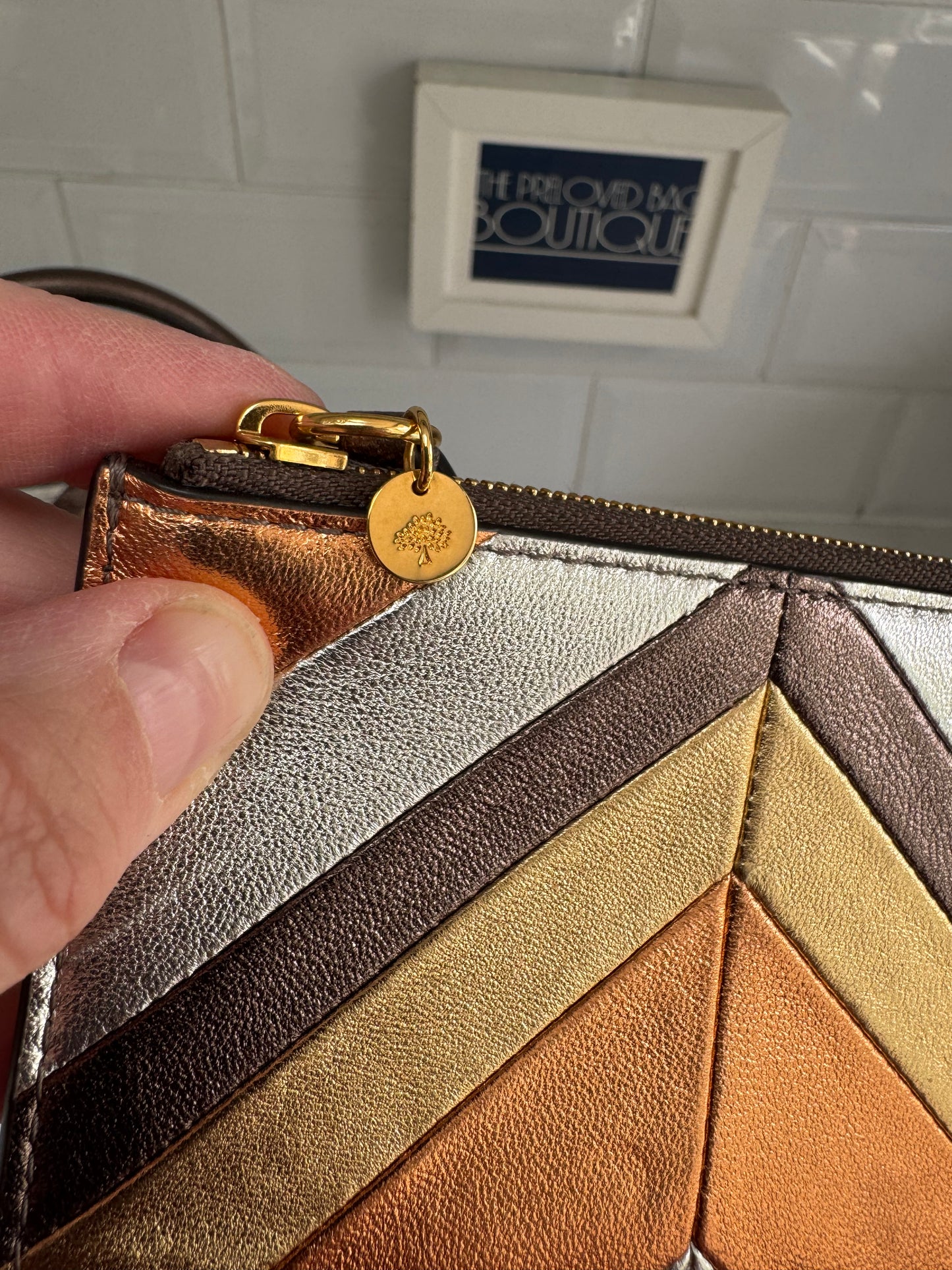 Mulberry Metallic Coin Purse - Gold, Bronze and Silver