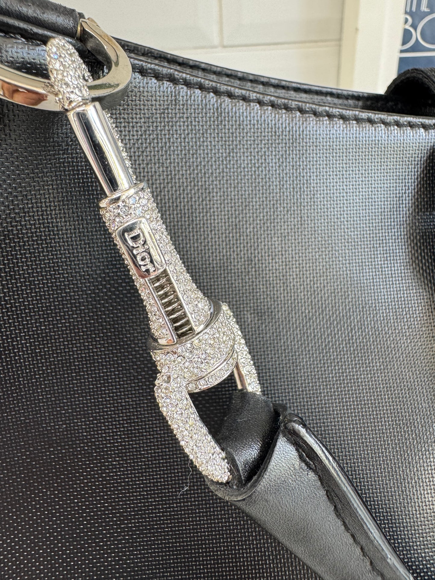 Christian Dior Diamanté Clip Shoulder Bag - Black