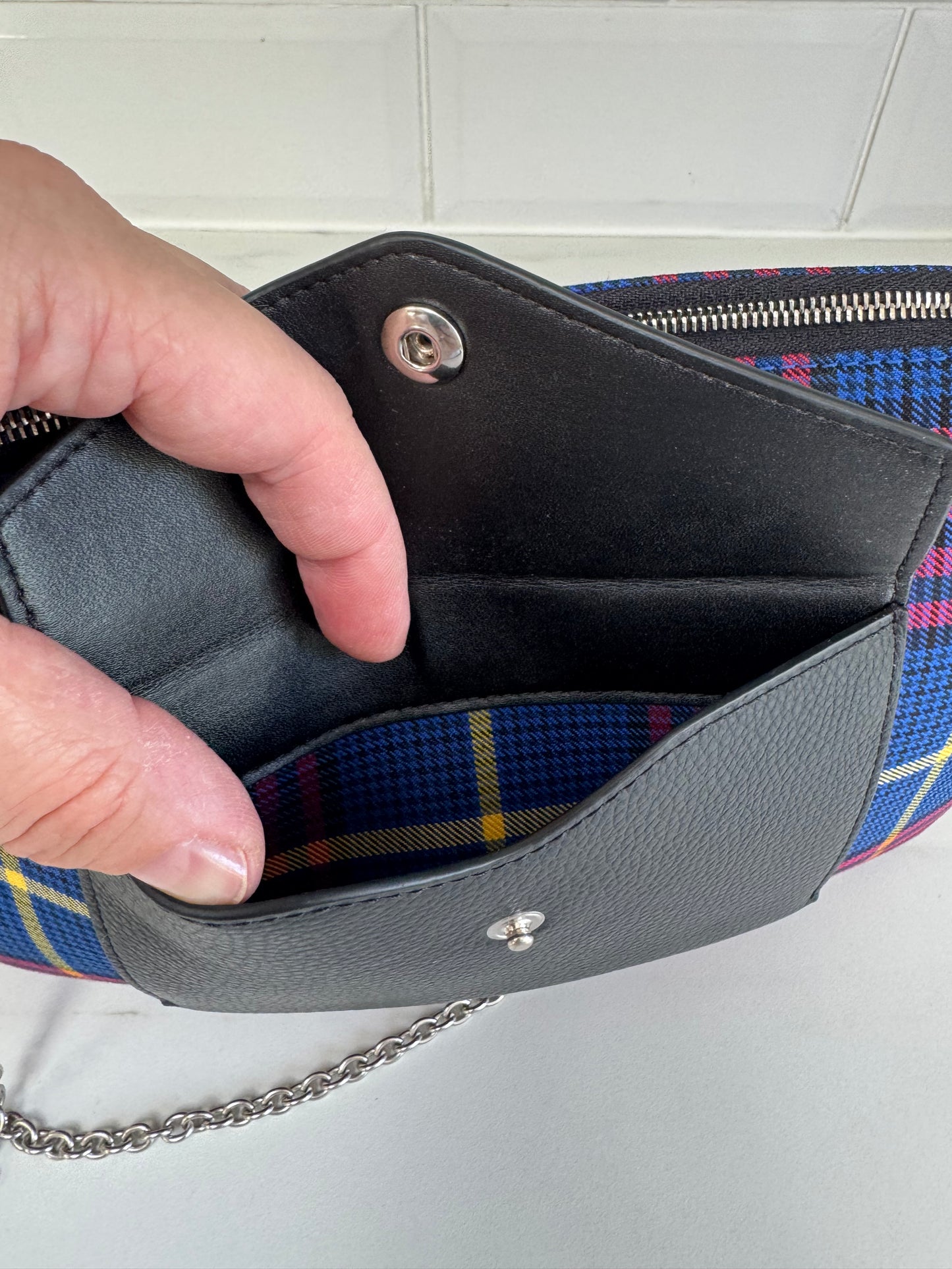 Mulberry Tartan Pouch - Blue Yellow and Red