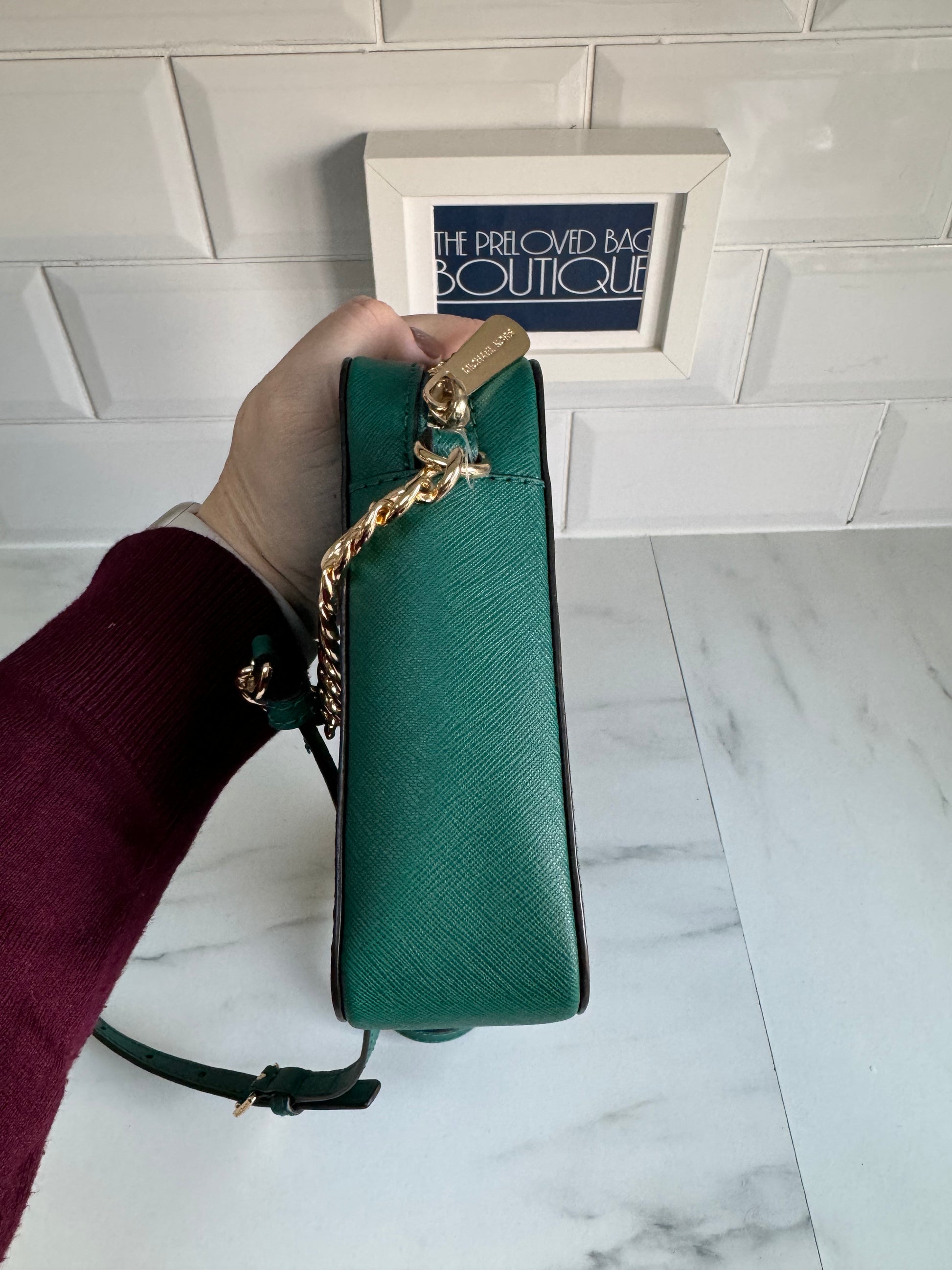 Emerald green michael kors bag sale