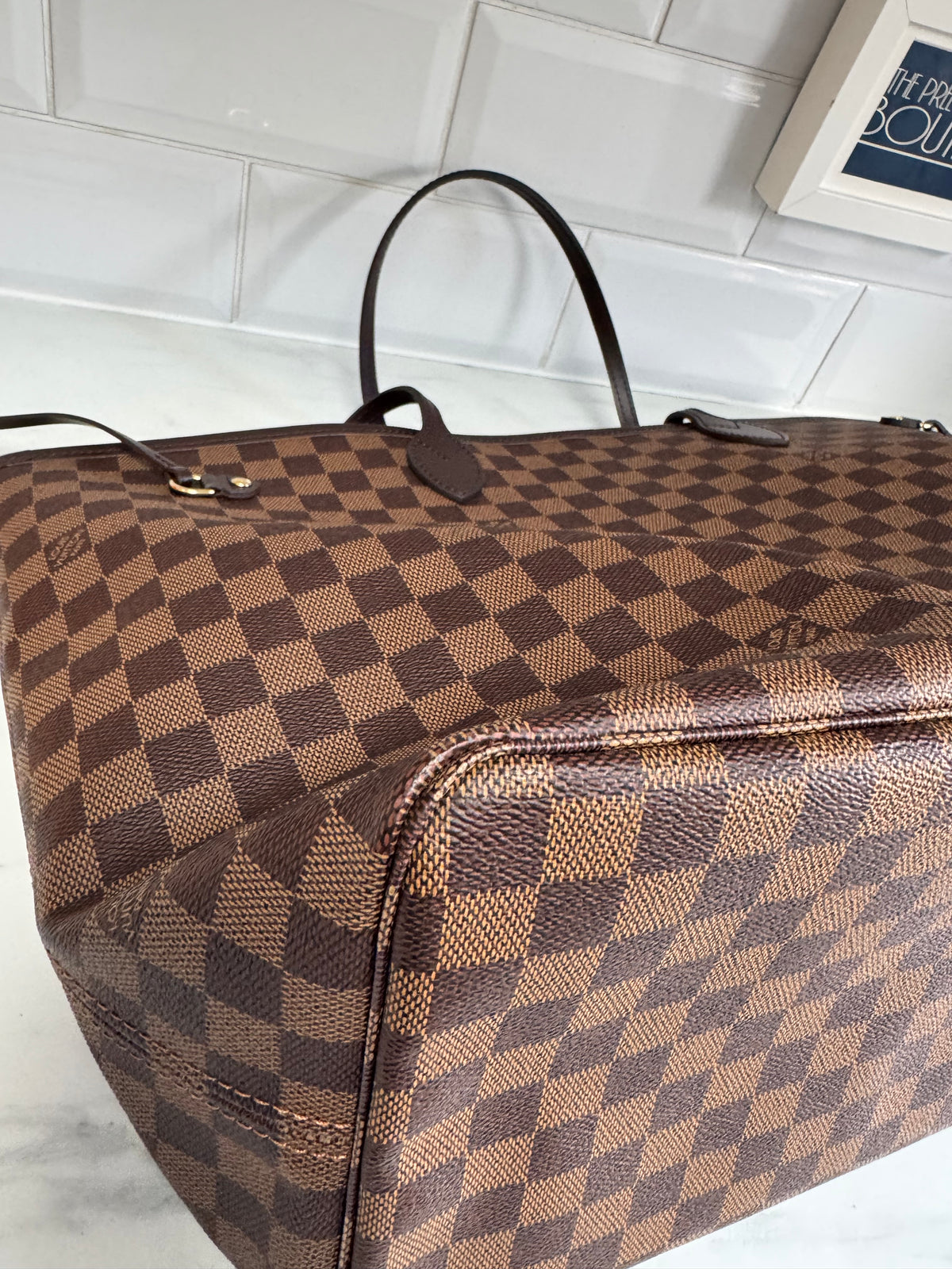 Louis Vuitton GM Neverfull Bag and Pouch - Brown Damier Ebene