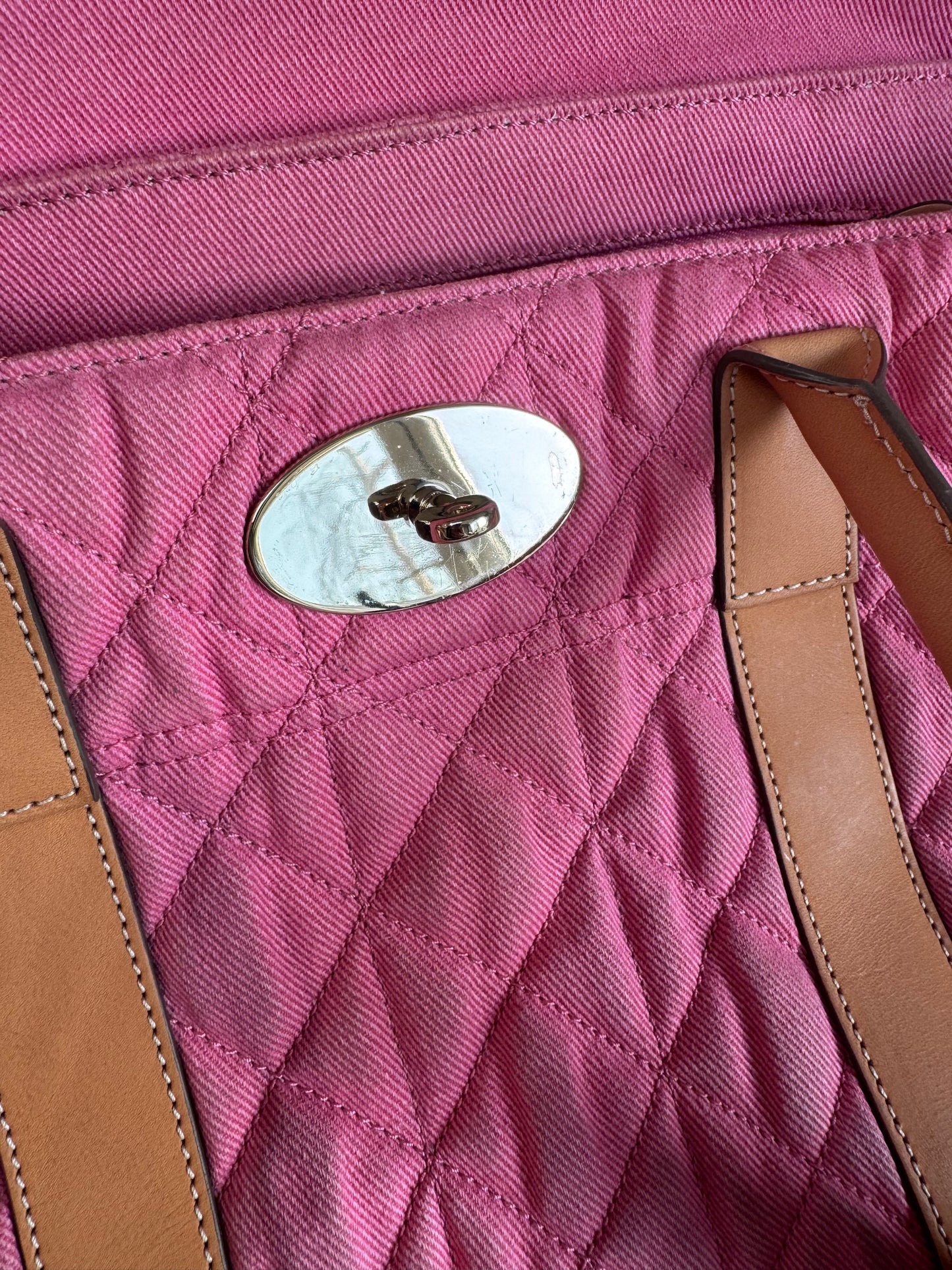 Mulberry Denim Quilted Bayswater - Candy Pink