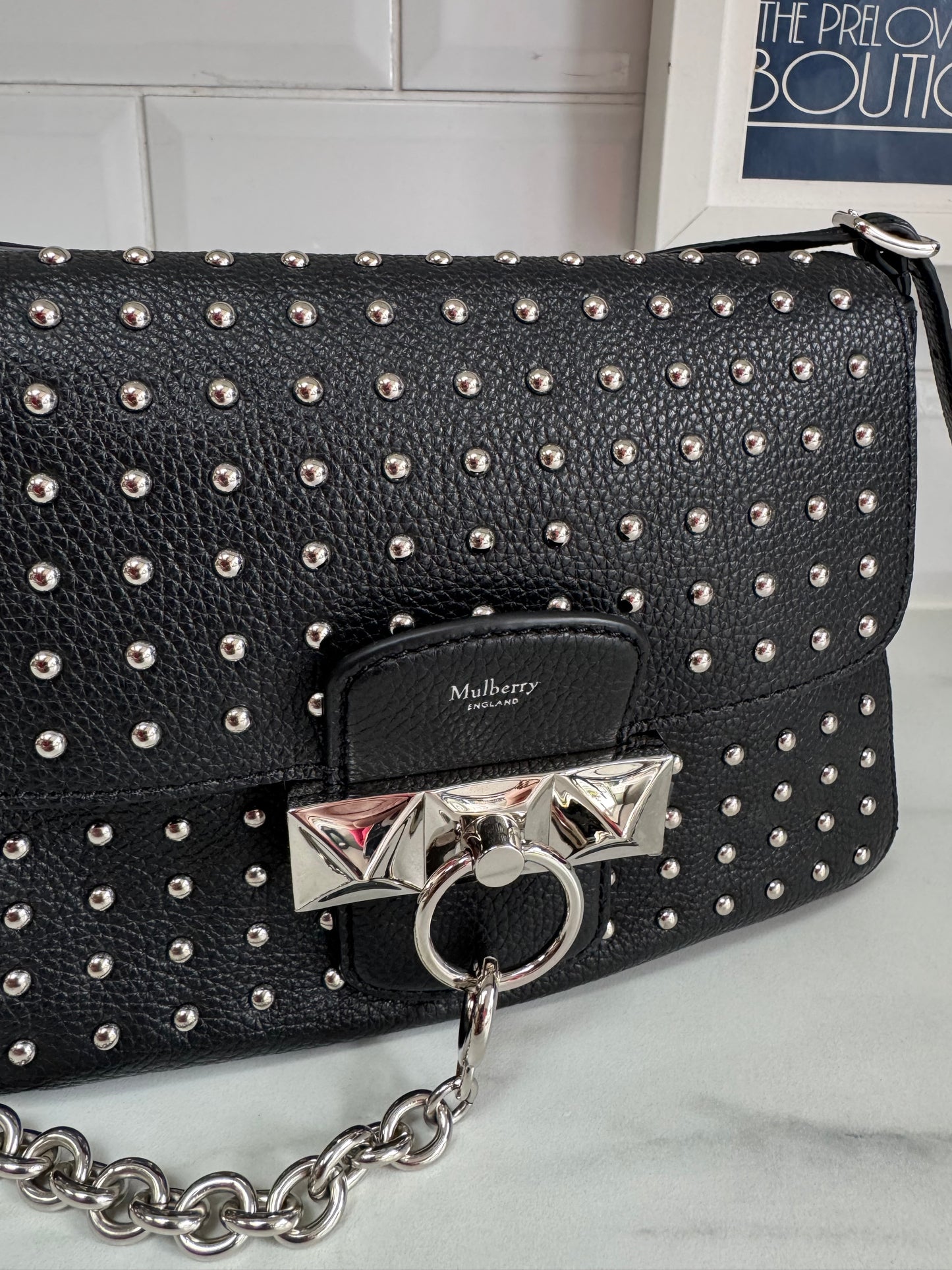 Mulberry Mini Keeley - black with silver studs
