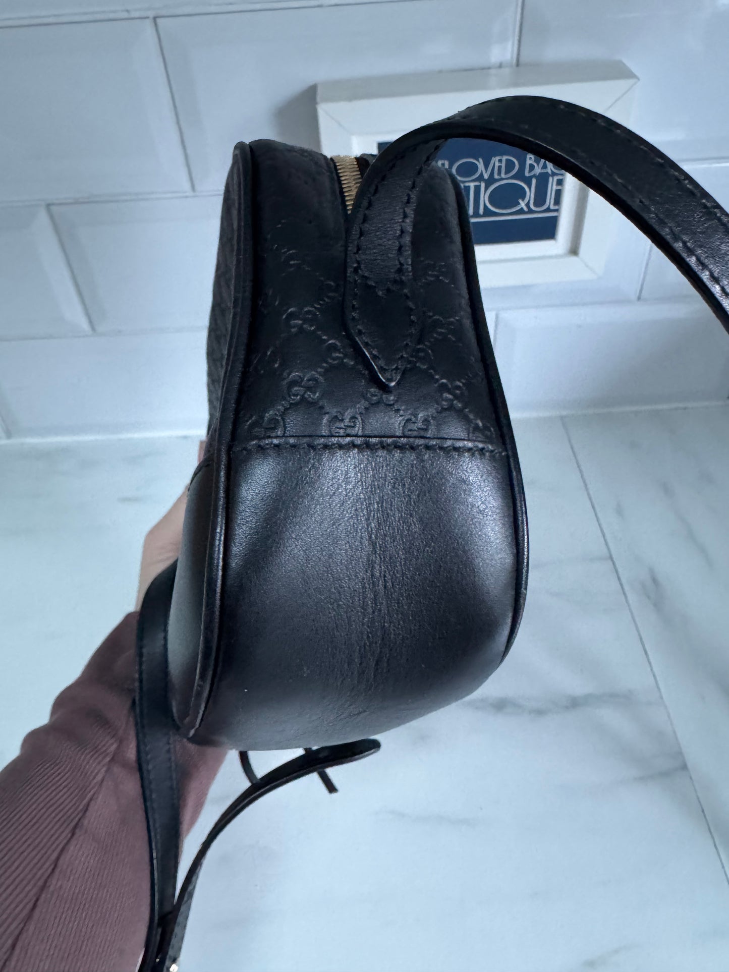 Gucci Micro Guccissima Bree Cross Body Bag - Black