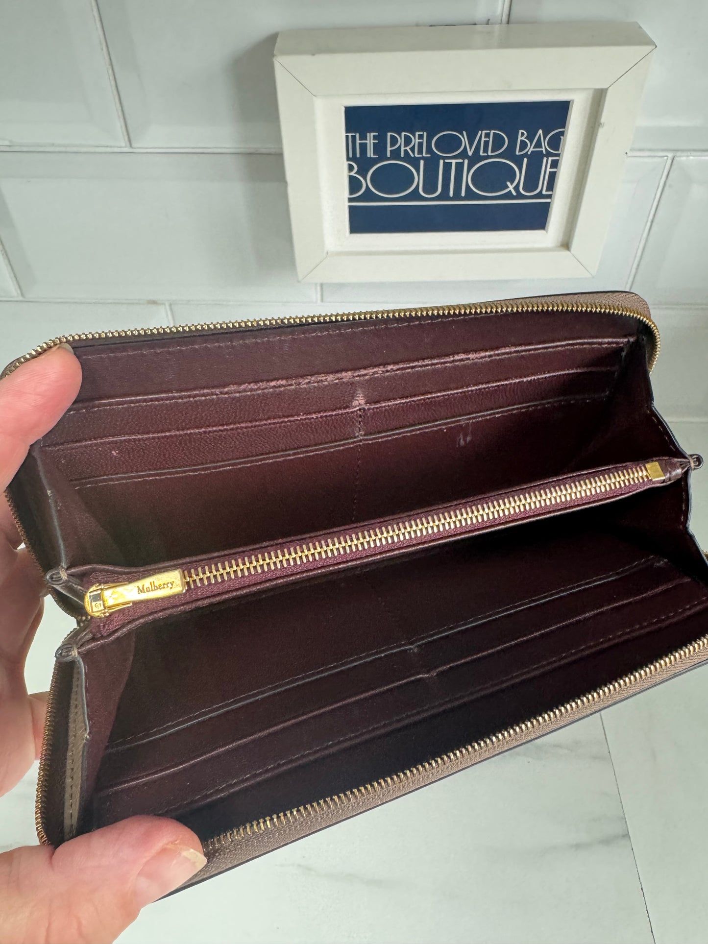 Mulberry 12 Card Zip Around Wallet - Clay