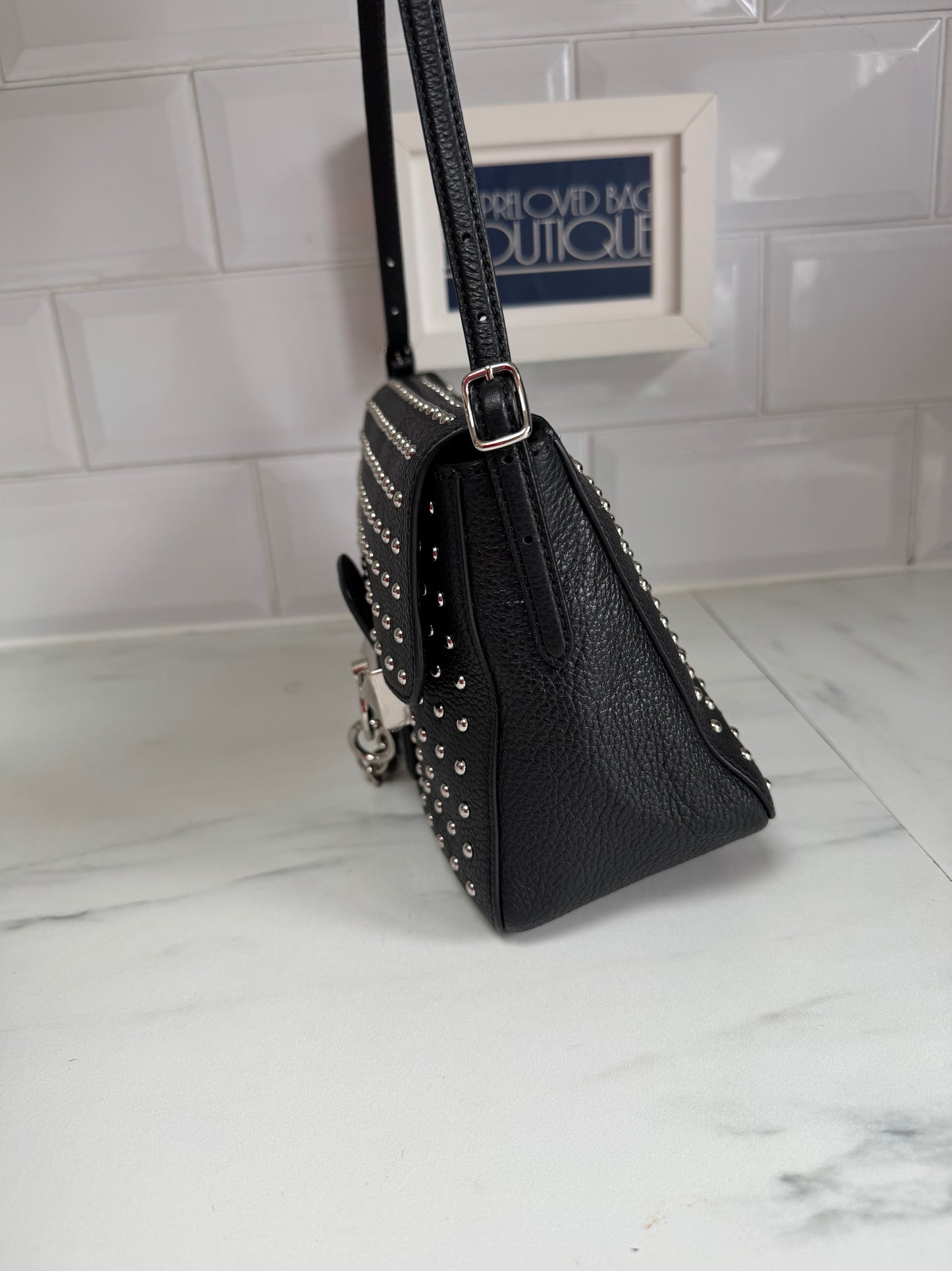 Mulberry Mini Keeley - black with silver studs