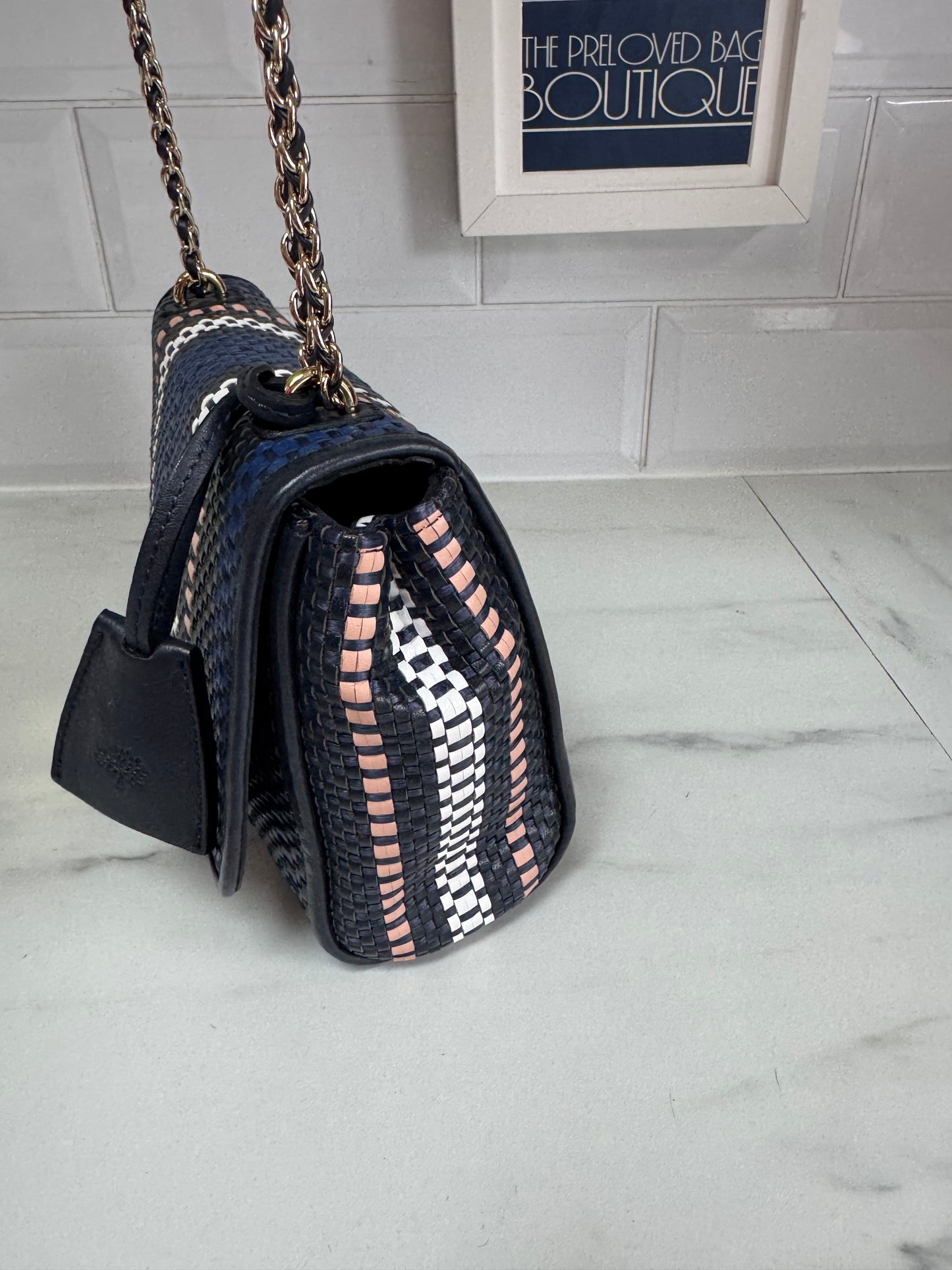 Mulberry Regular Twilight Rafia Lily - blue, pink, black and white