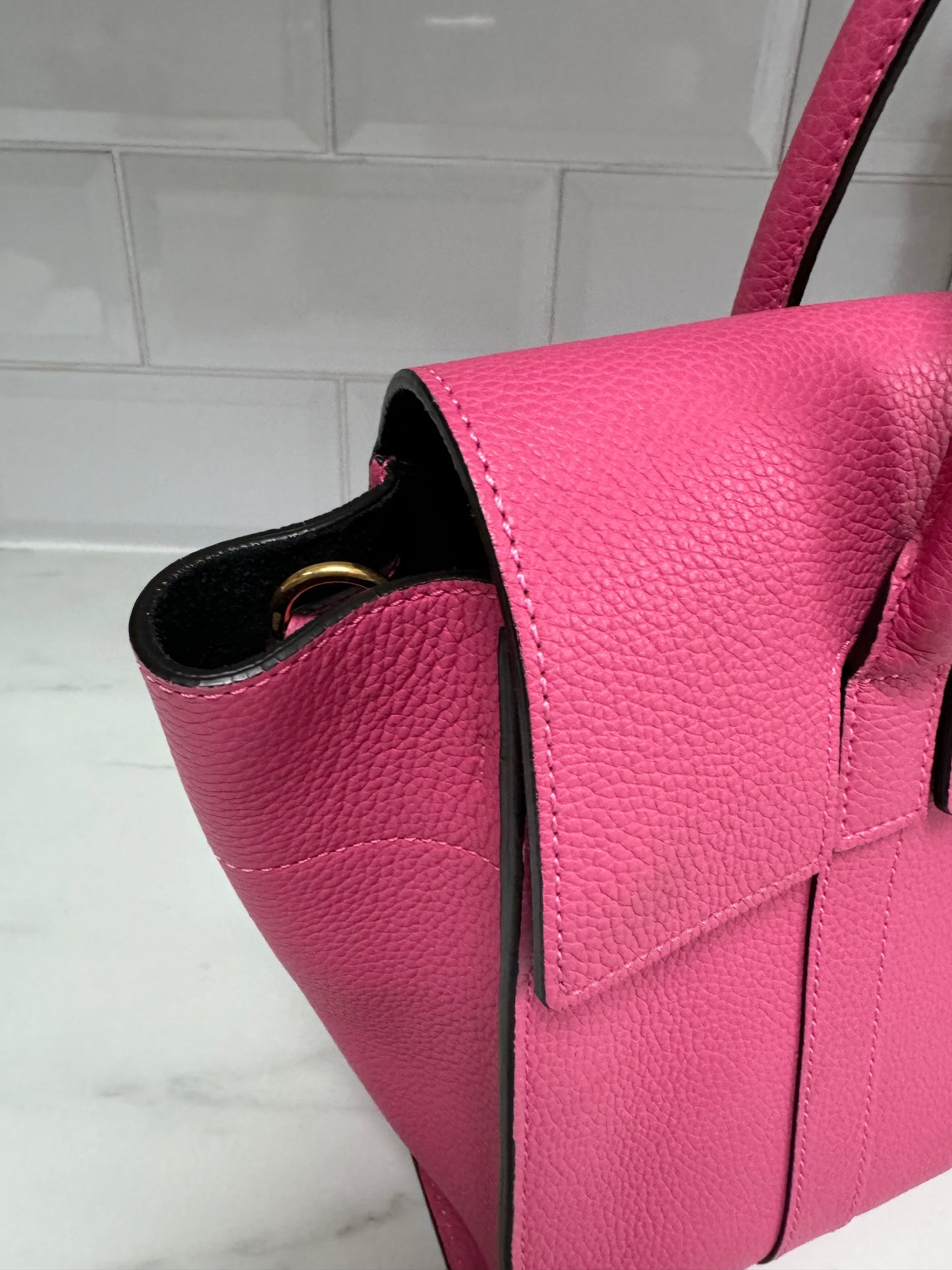 Mulberry Small Bayswater with strap - Candy Pink