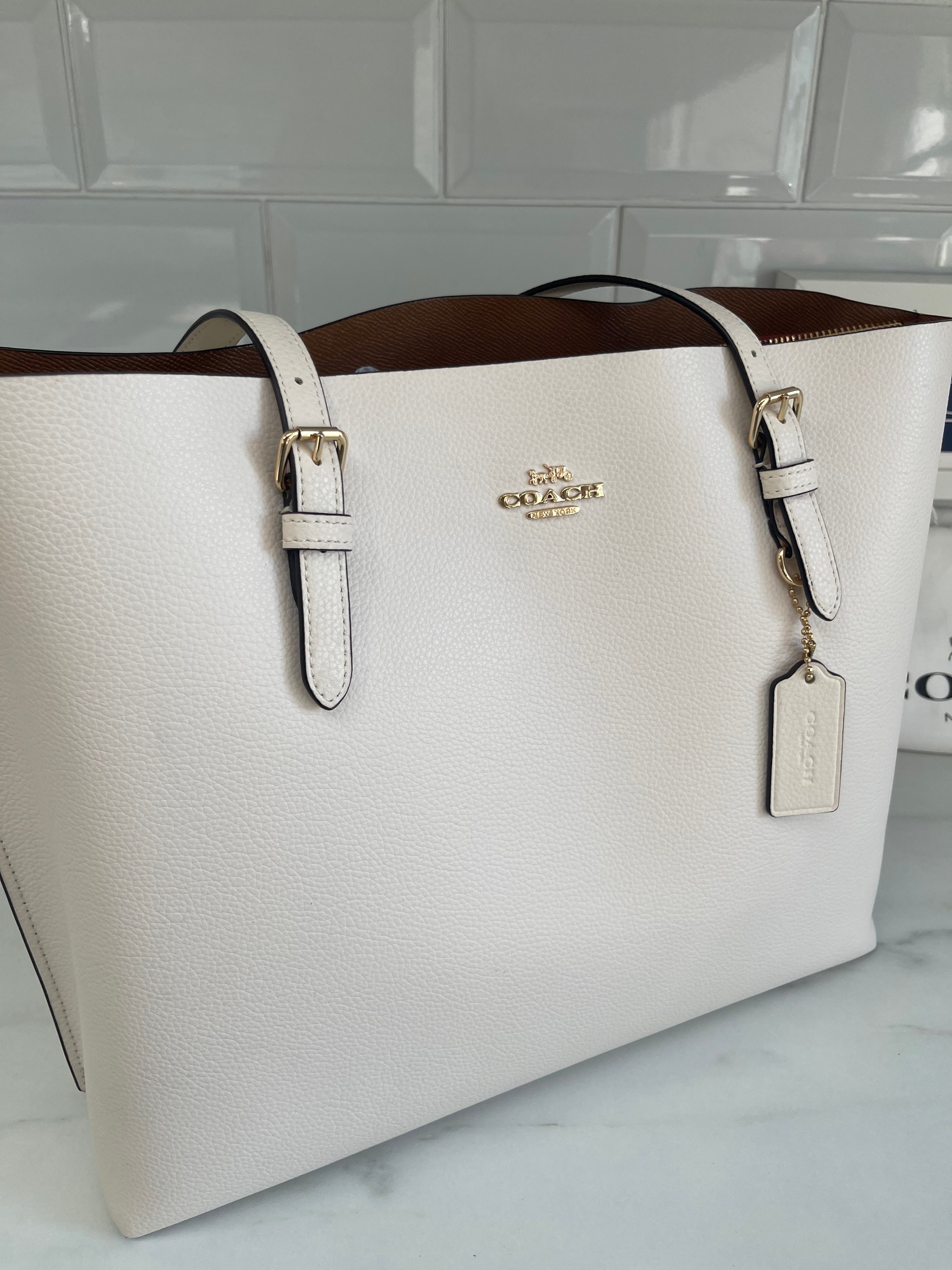 Coach sale tote white