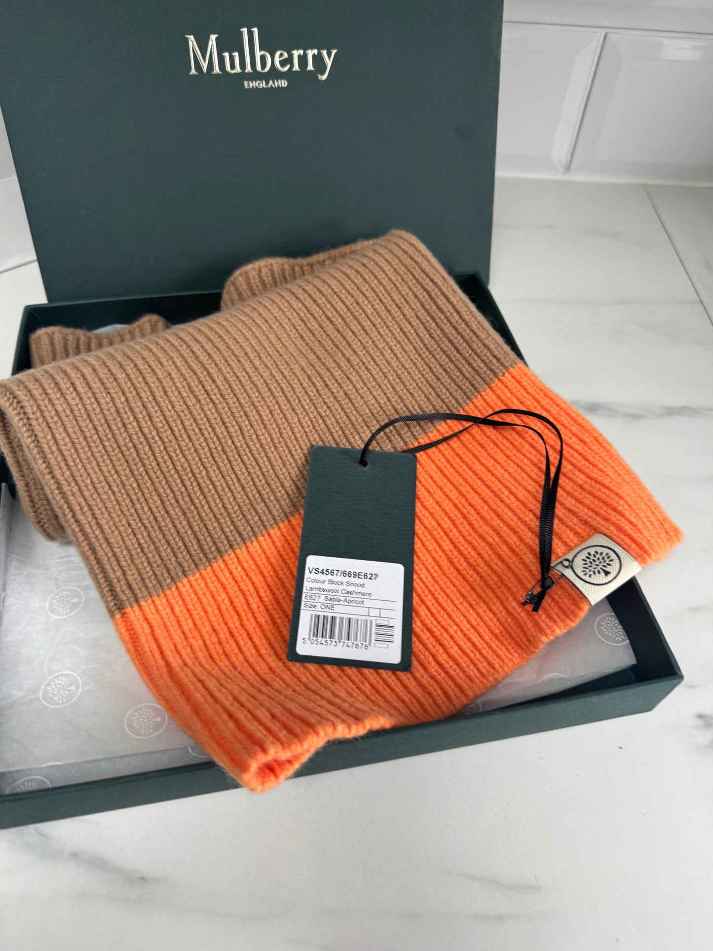 Mulberry Snood - Sable and Apricot