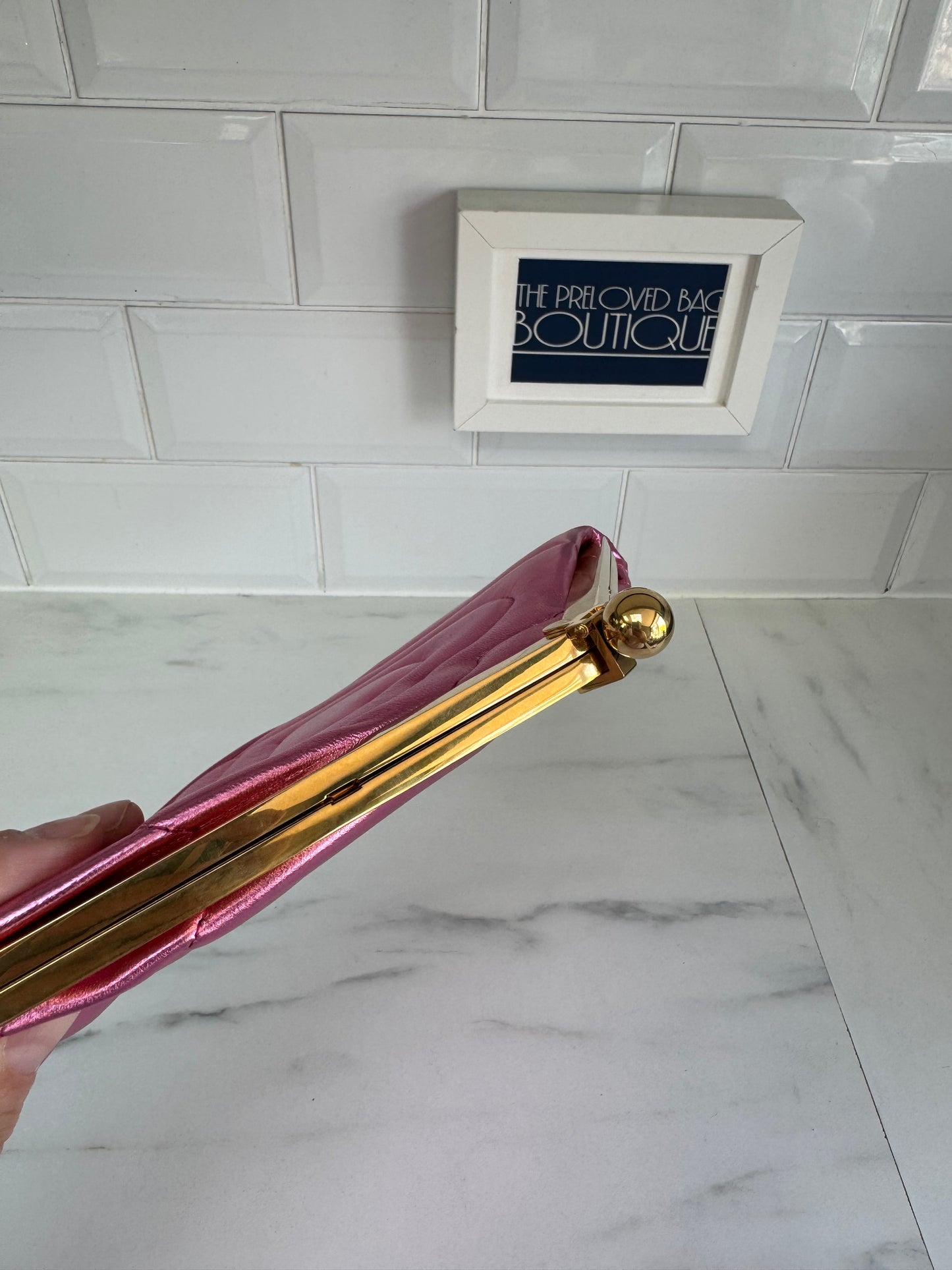 Mulberry Small Witney Heart Clutch - Metallic Pink