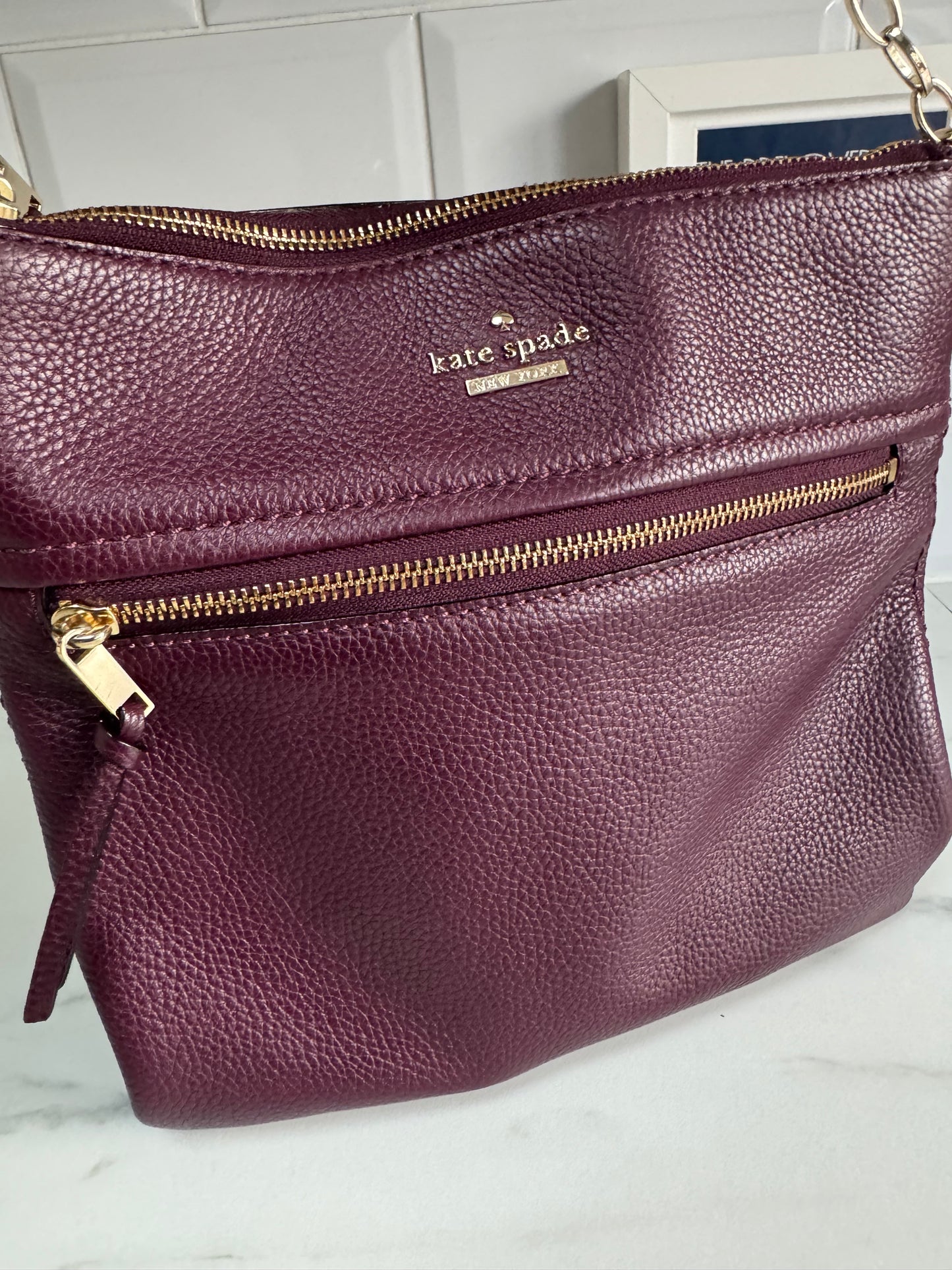 Kate Spade Crossbody Messenger Bag - Burgundy