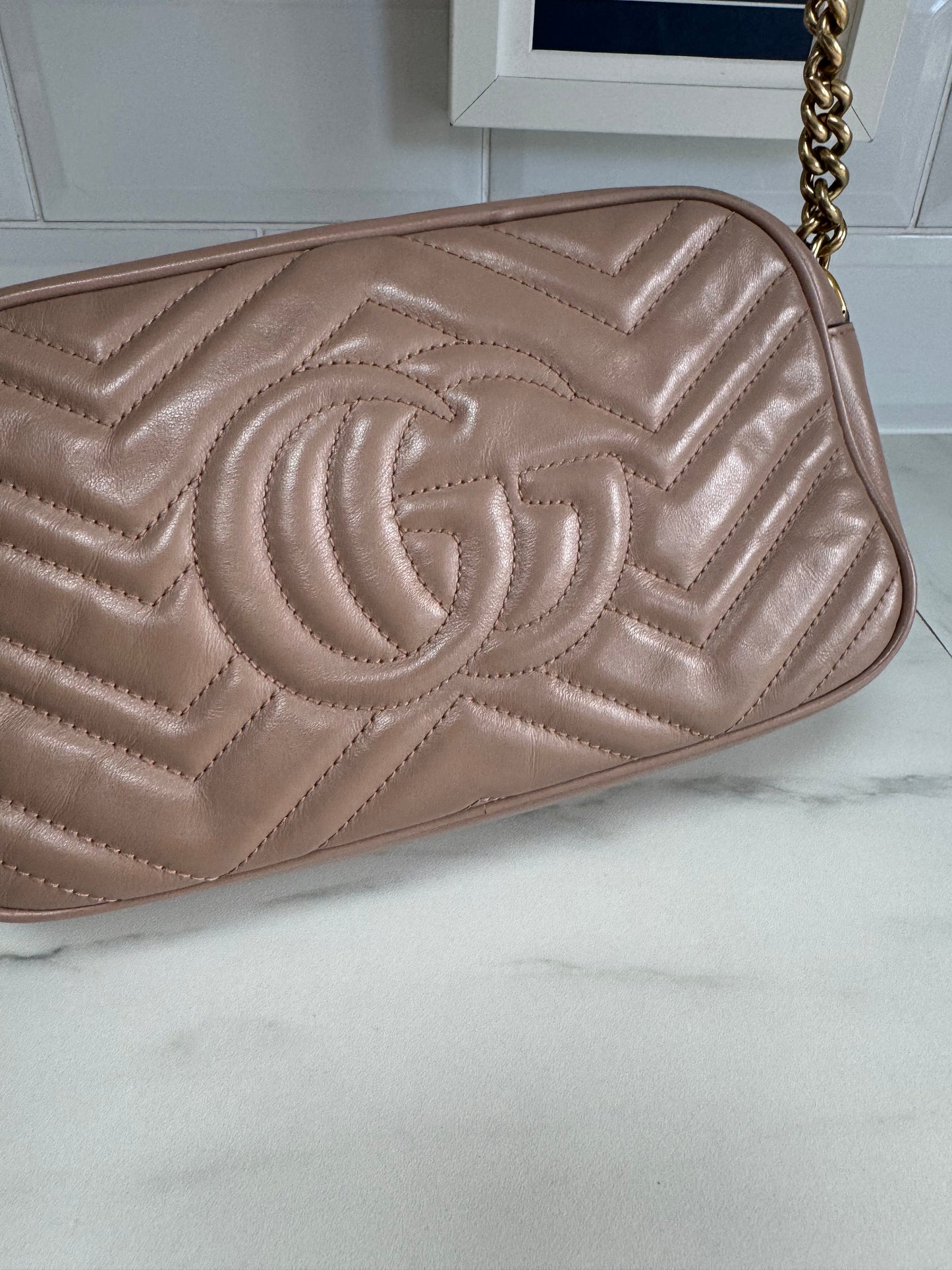 Gucci Marmont Shoulder Bag - Nude