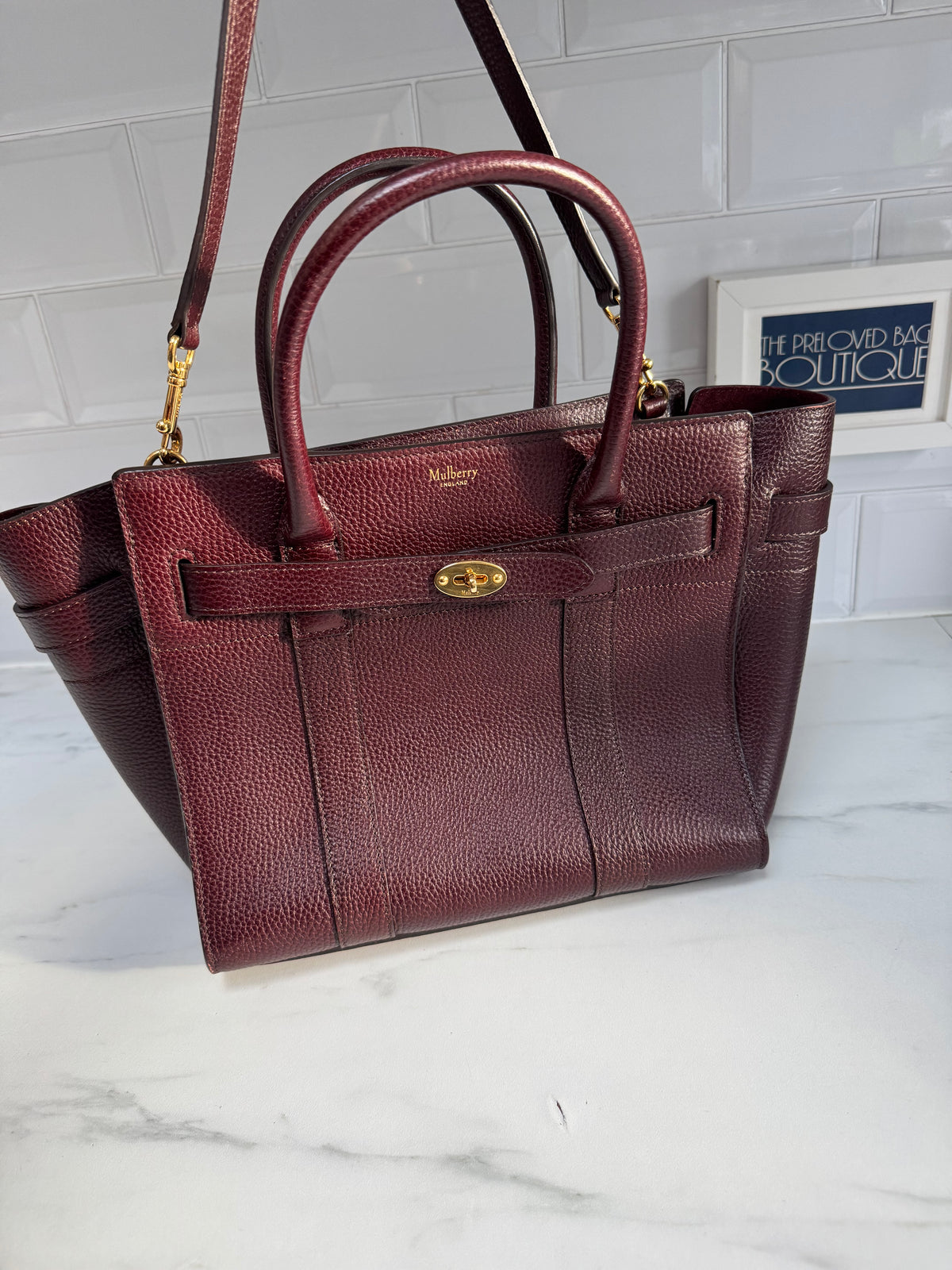 Mulberry Small Zipped Bayswater - Oxblood