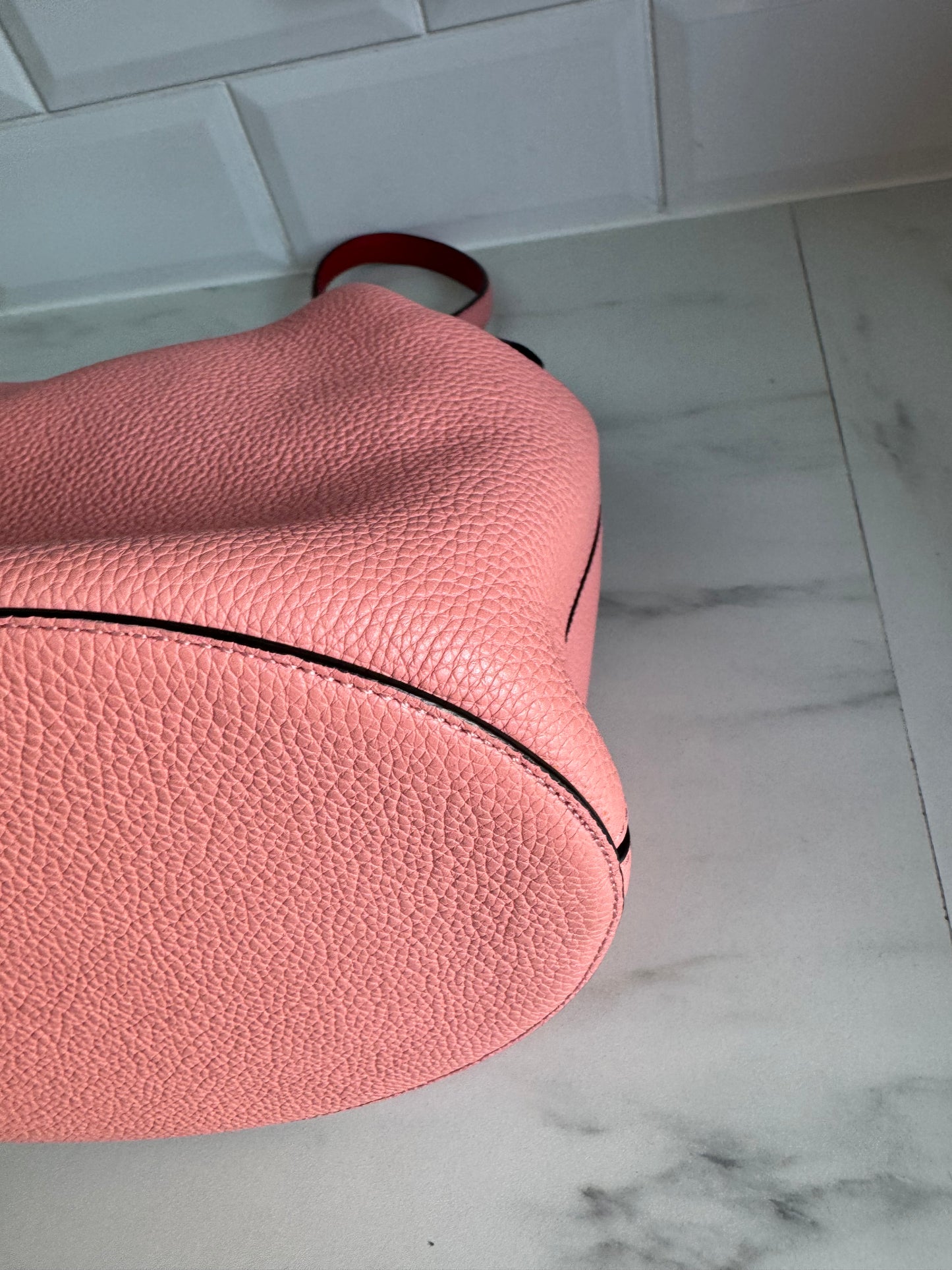 Mulberry Abbey Bucket Bag - Macaroon Pink & Red