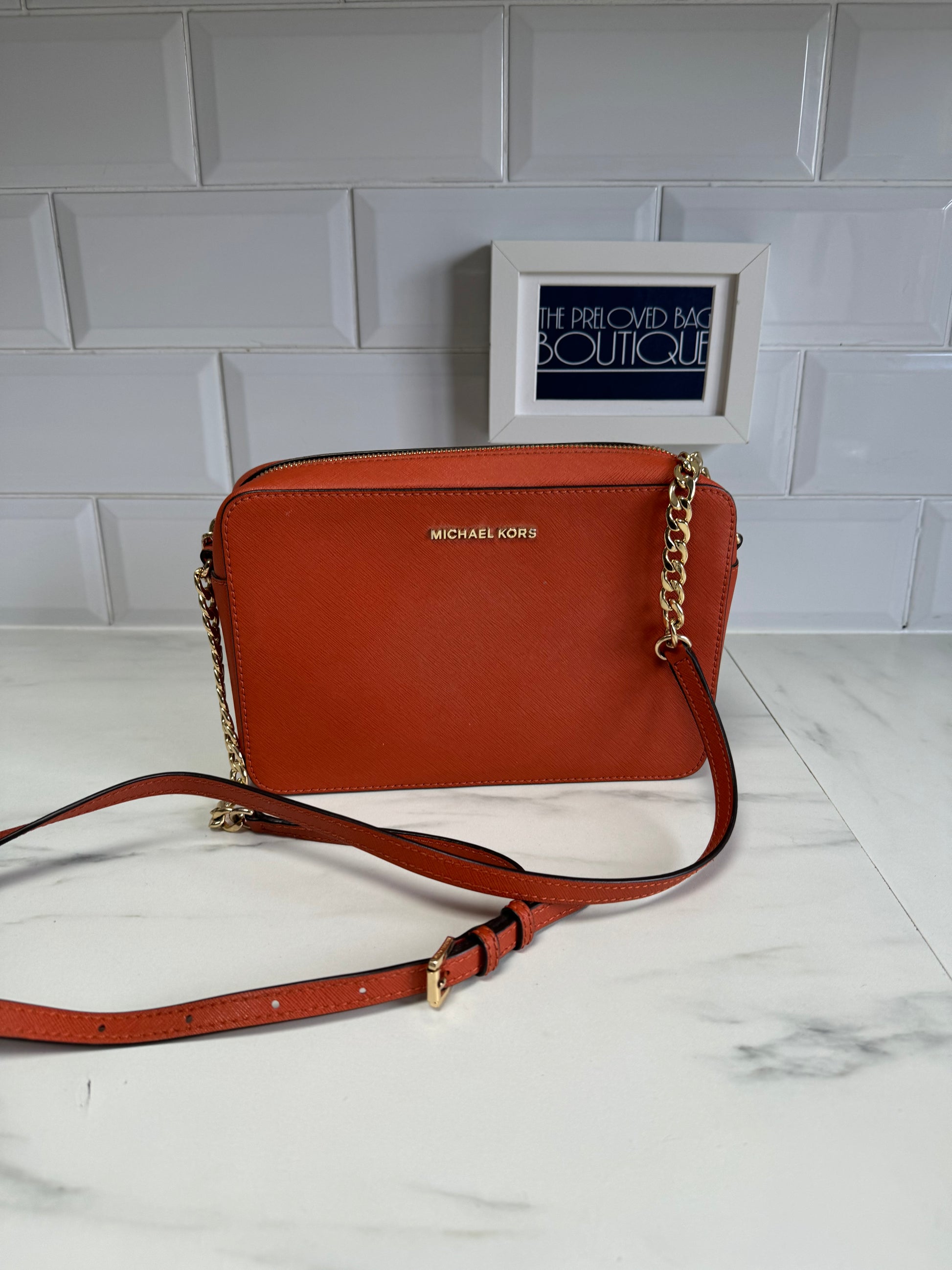 Michael kors jet set 2025 crossbody red