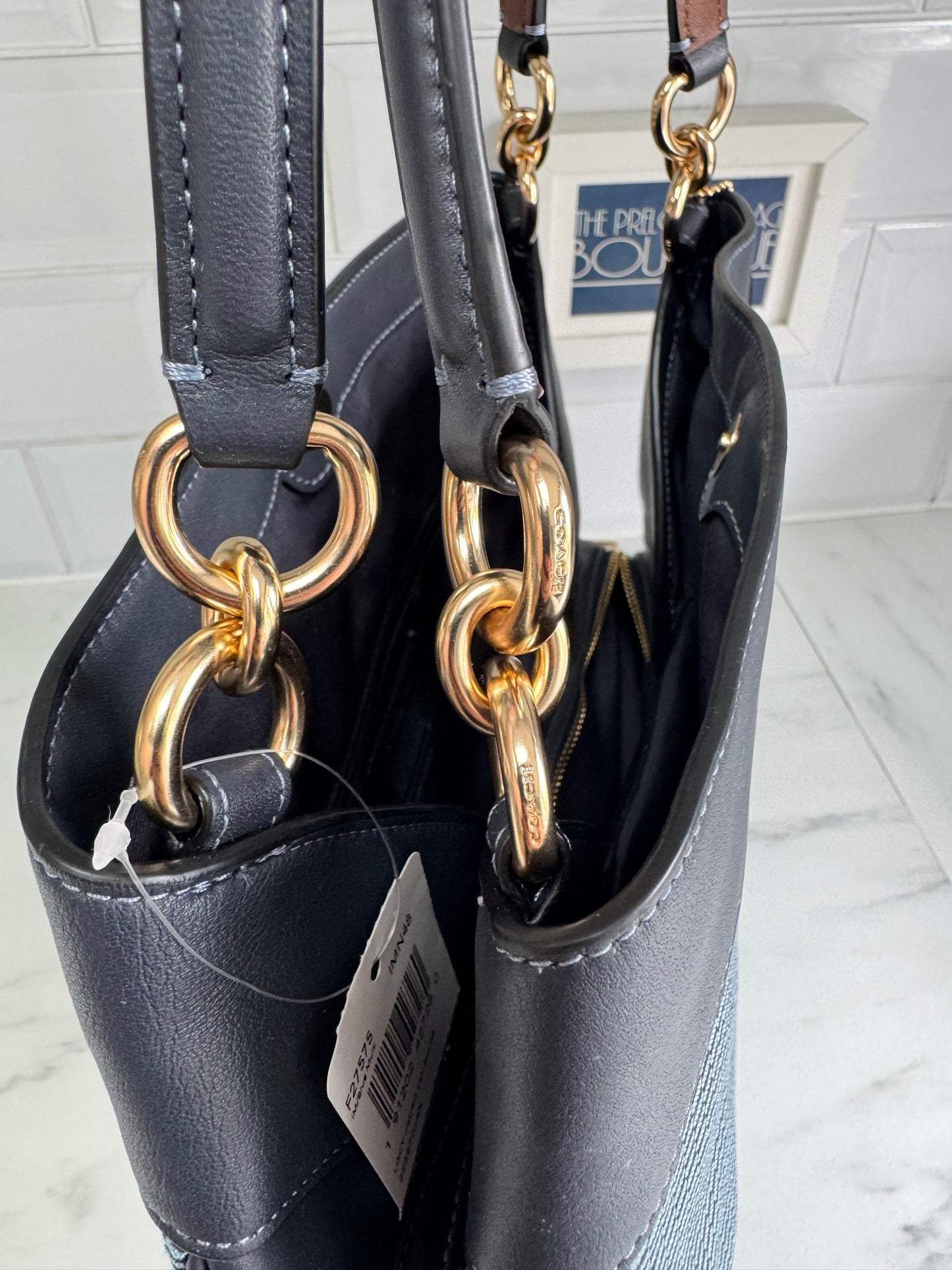 Coach Legacy Jacquard Shoulder Bag - Navy Blue
