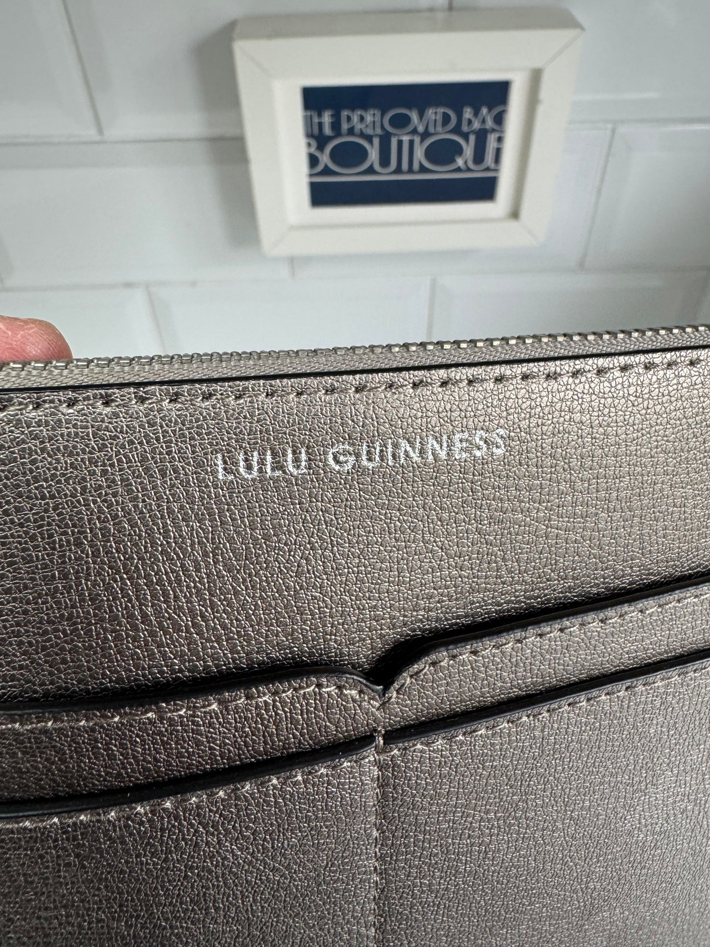 Lulu Guinness Lip Pin Cole Pochette - Pewter
