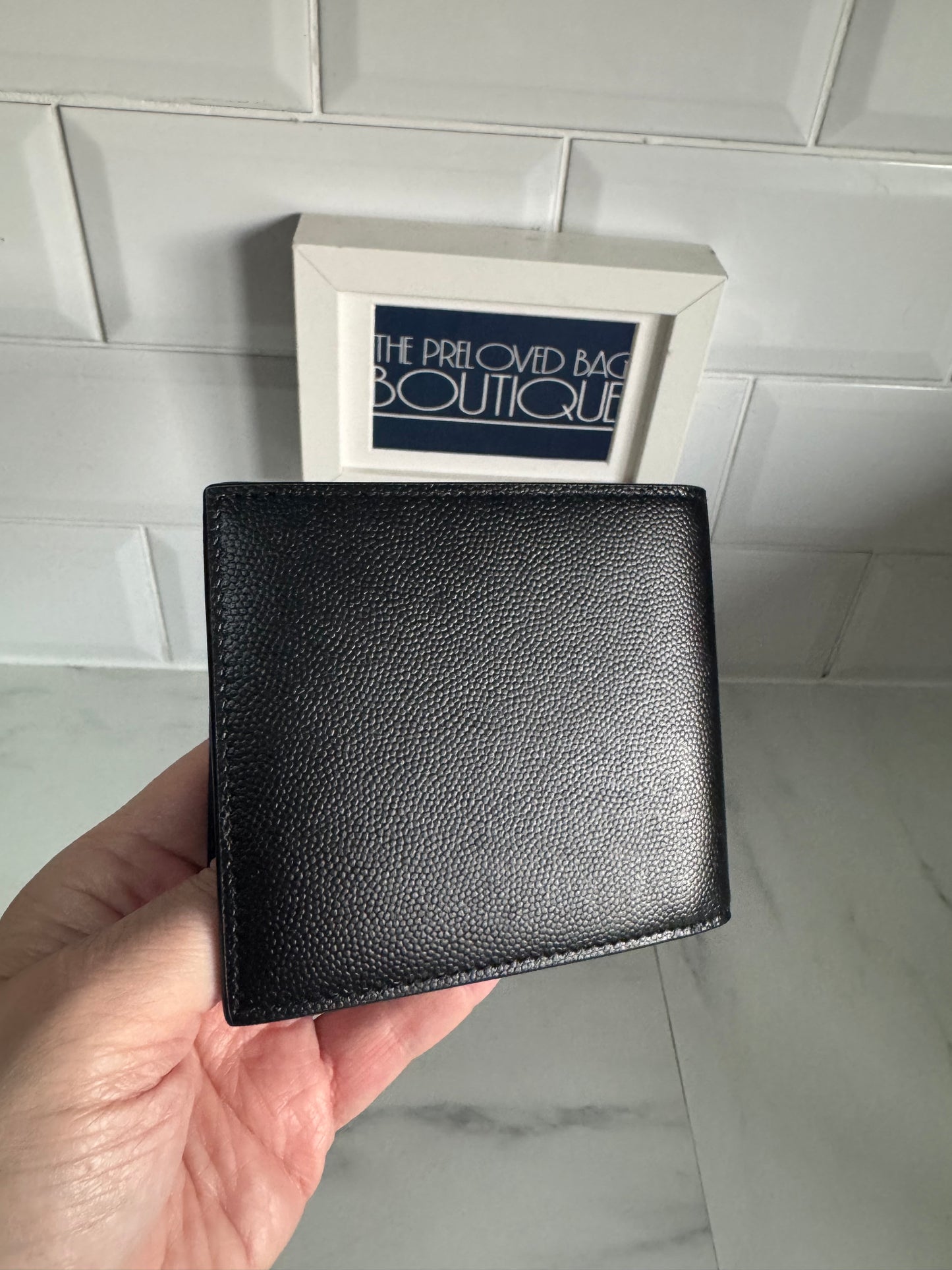 Saint Laurent (YSL) Monogram Bifold Card Holder/Wallet - Black