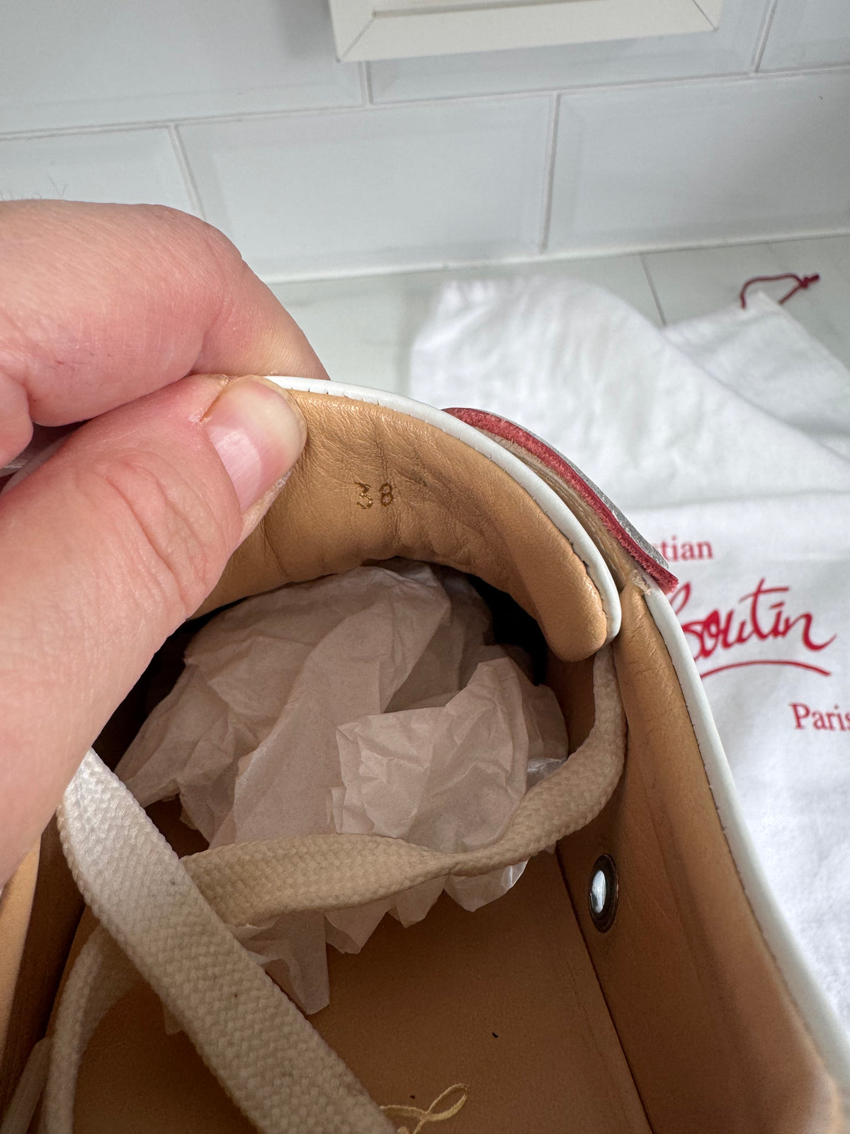 Christian Louboutin Viera Sneakers - White and Red