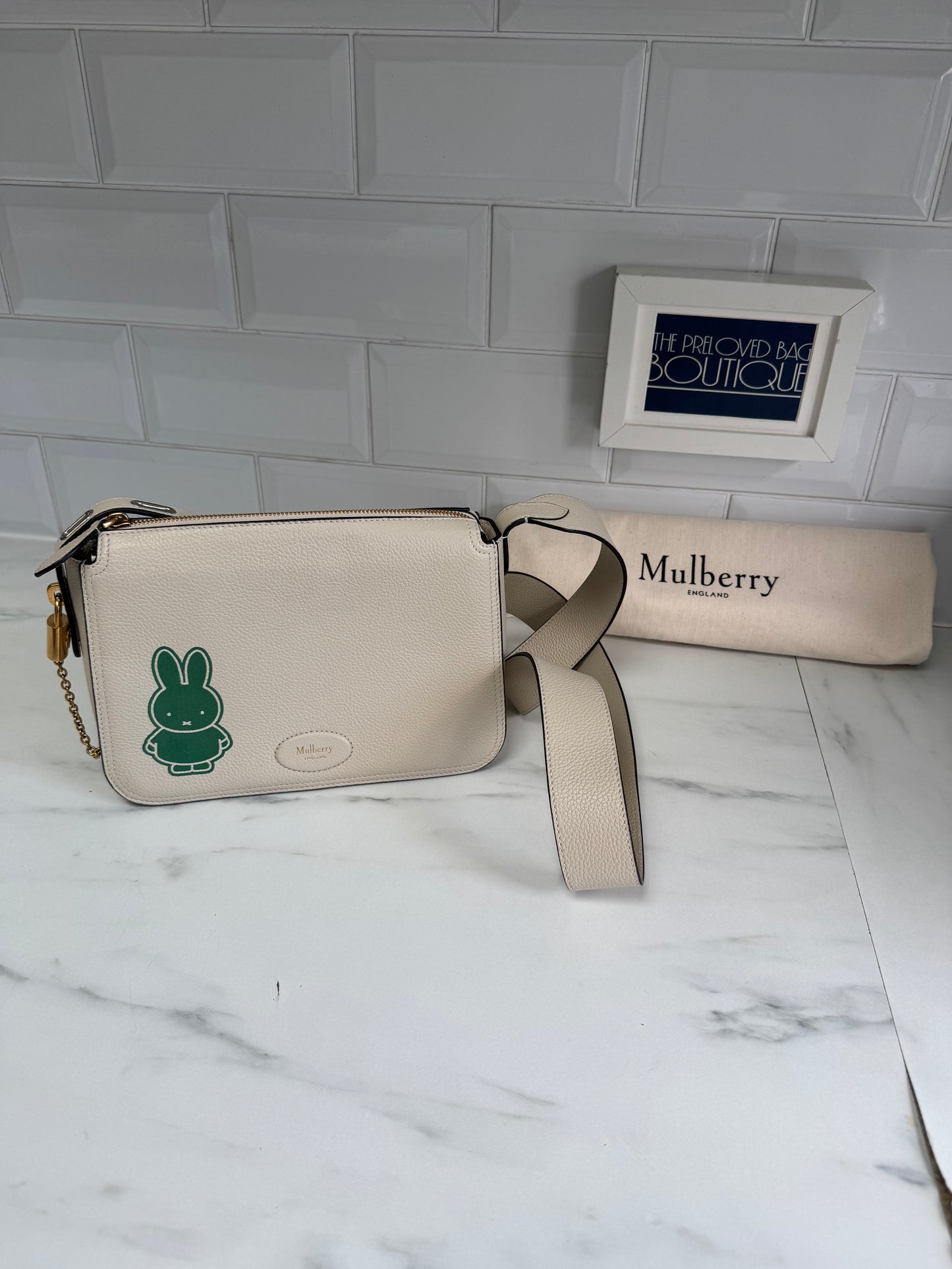 Mulberry Limited Edition “Miffy” Billie Shoulder Bag - Chalk & Green