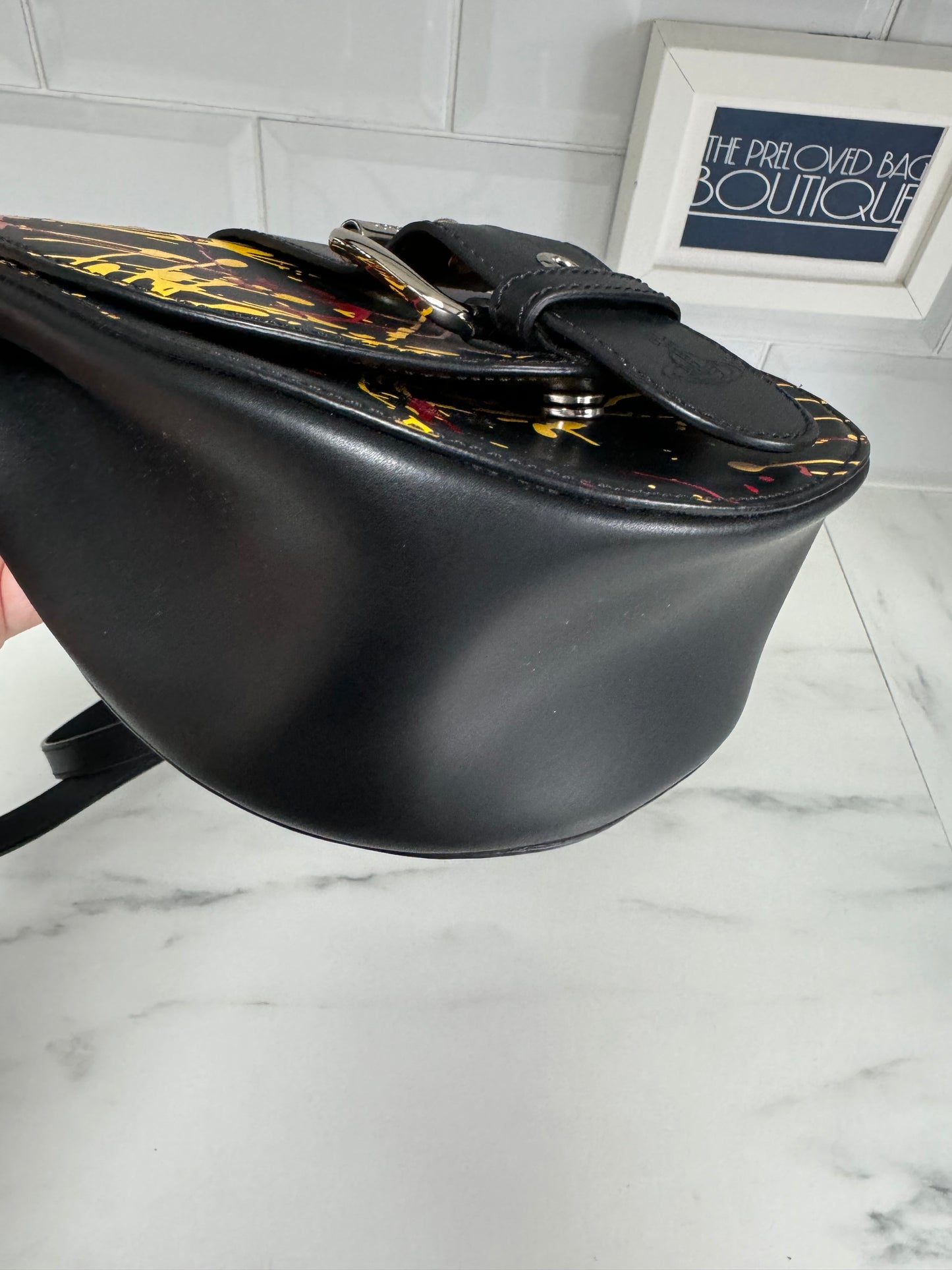 Vivienne Westwood Alex Saddle Bag - Black, Red & Yellow