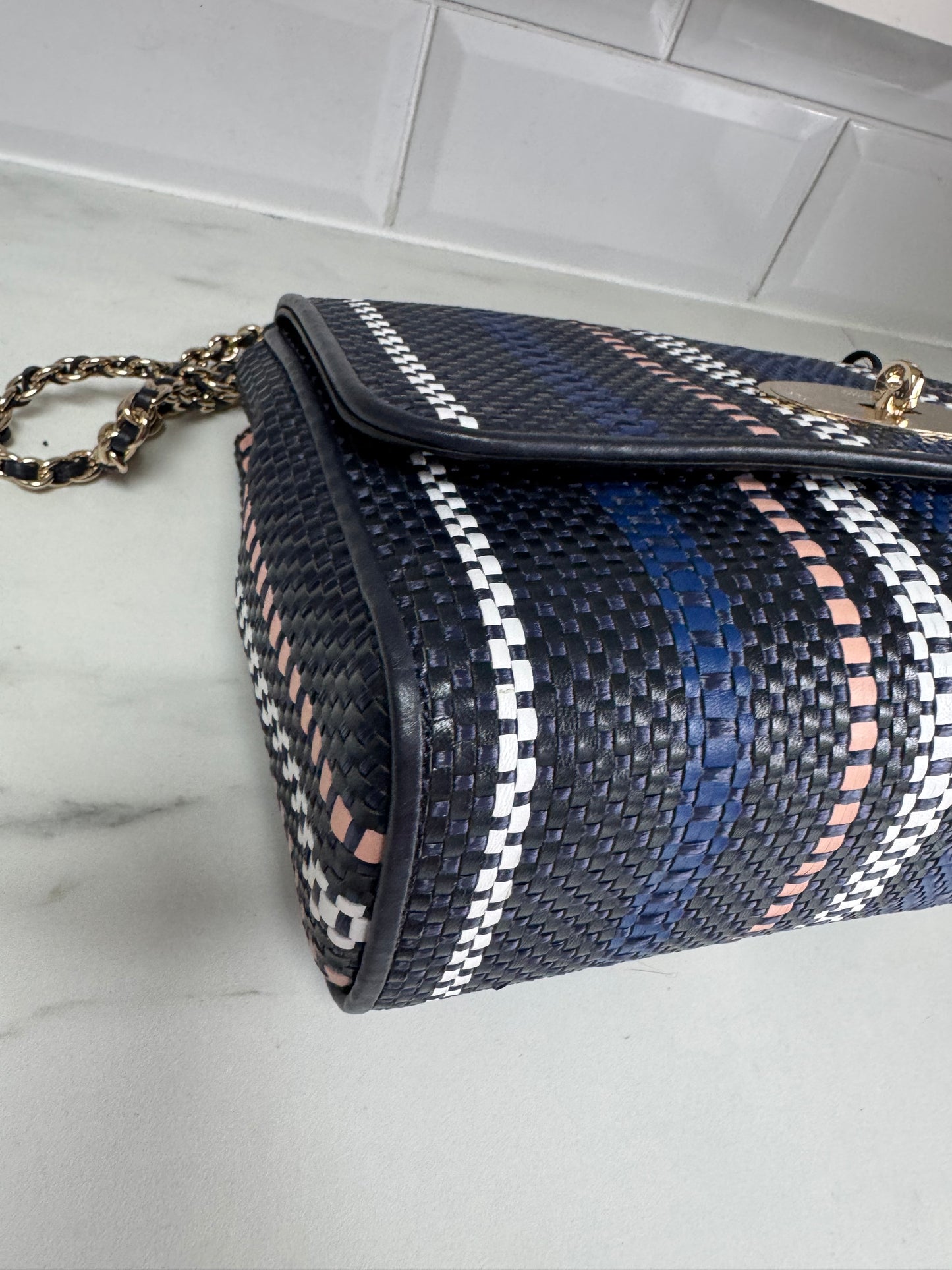 Mulberry Medium Twilight Rafia Lily - blue, pink, black and white