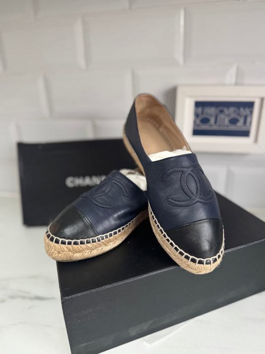 Chanel Espadrilles - Black and Blue