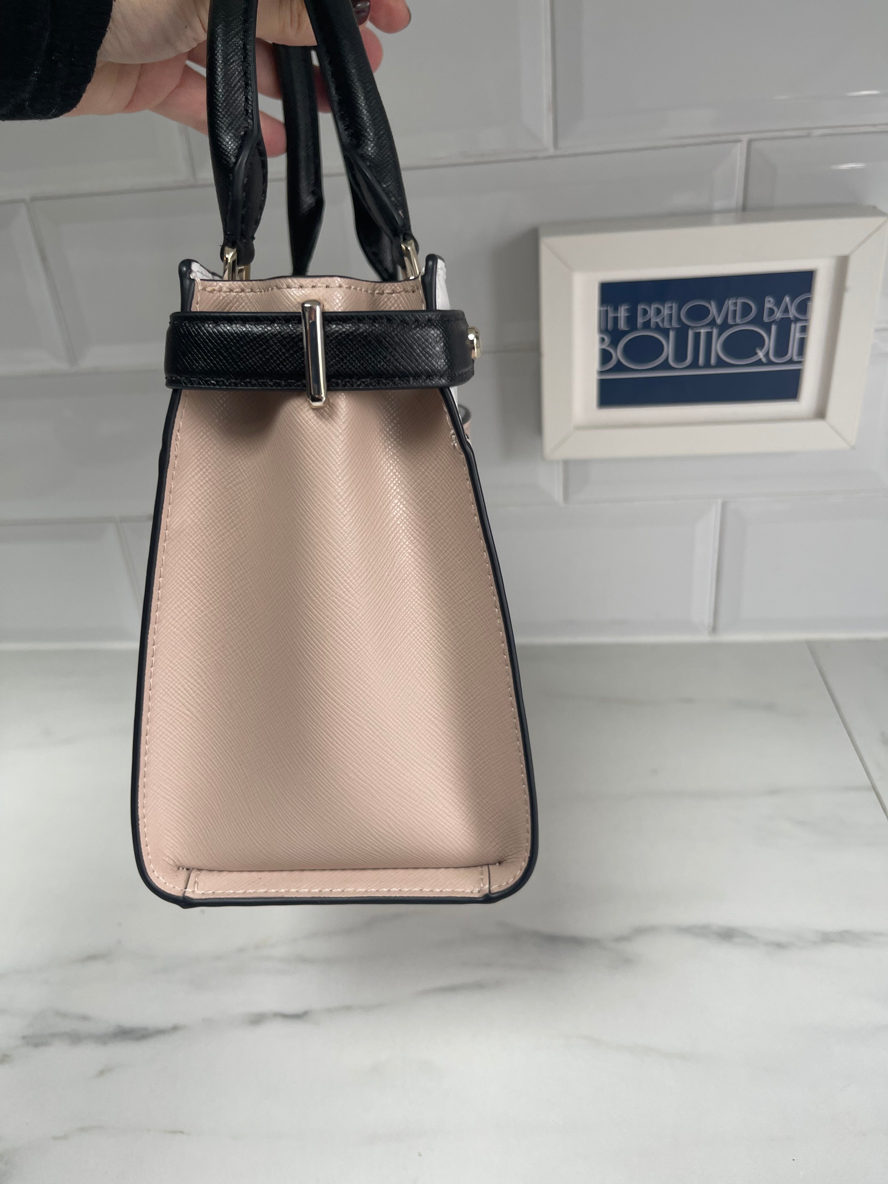 Kate spade white and cheap tan purse