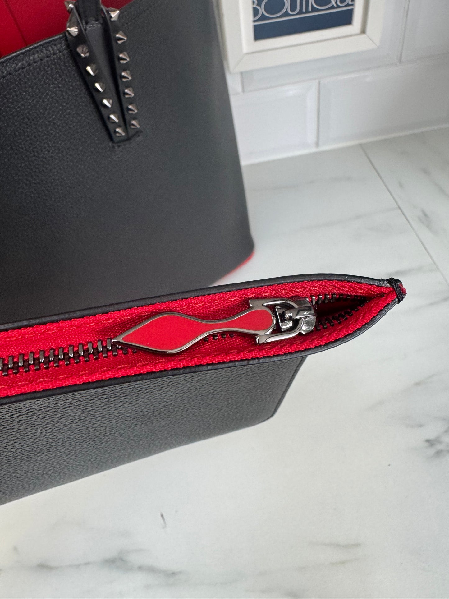 Christian Louboutin Cabata Tote - Black and Red