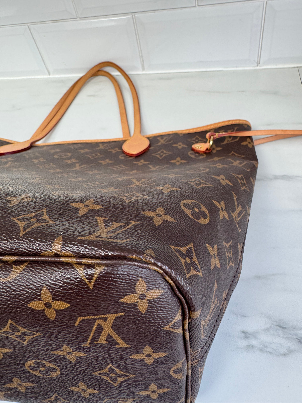 Louis Vuitton MM Neverfull & Pouch- Monogram Cerises