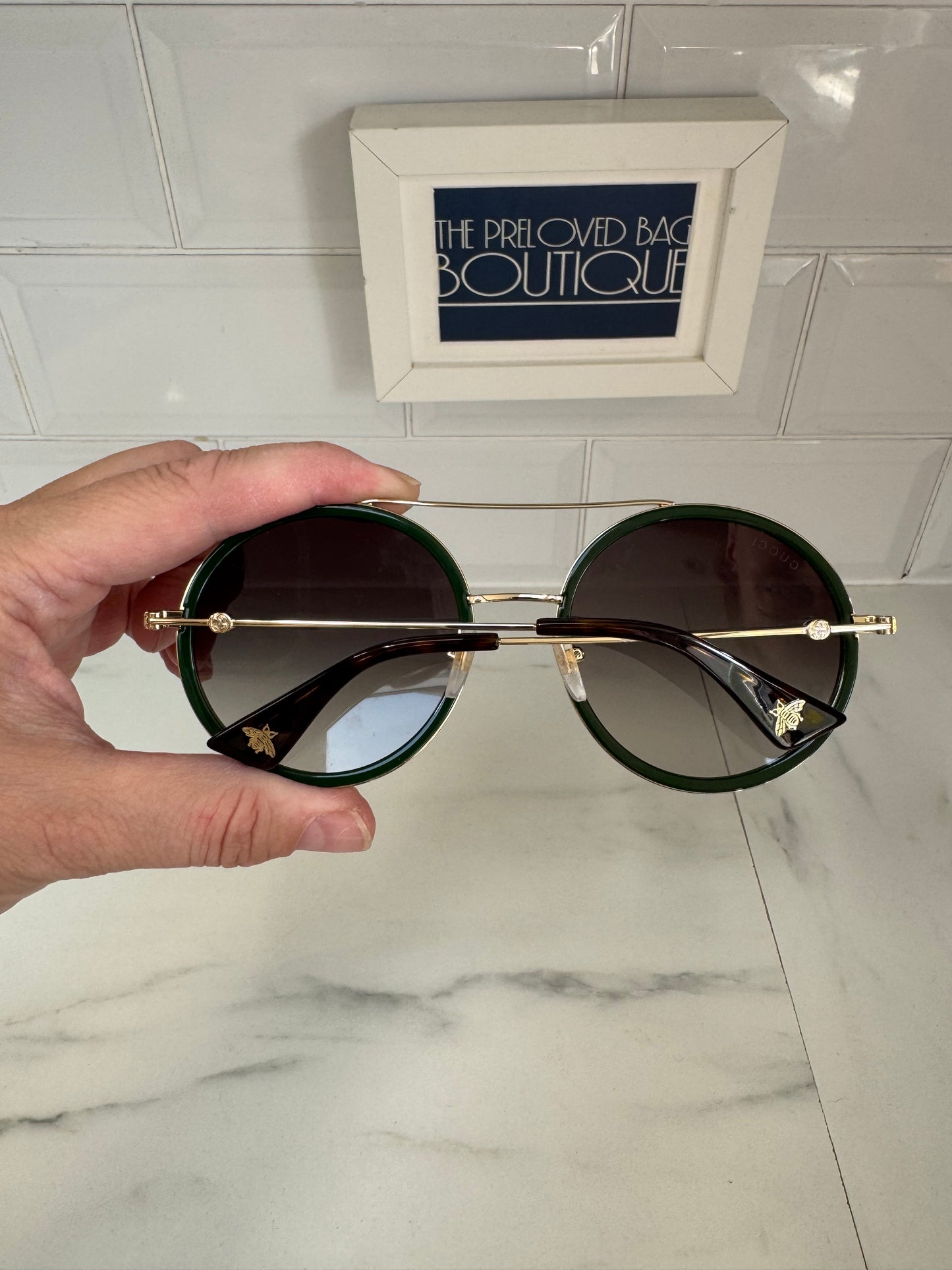 Gucci Round Sunglasses - Green and Red