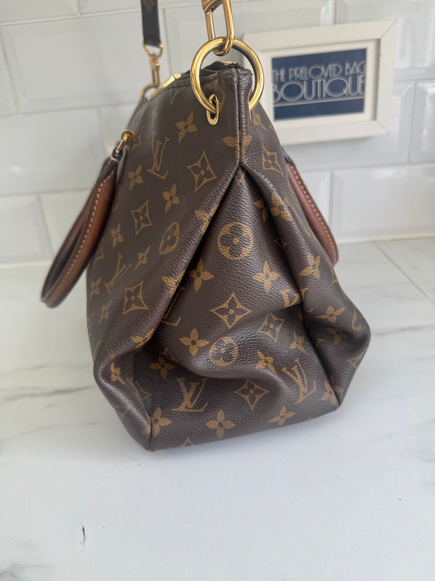 Louis Vuitton Pallas Noir Shoulder Bag - Monogram Brown