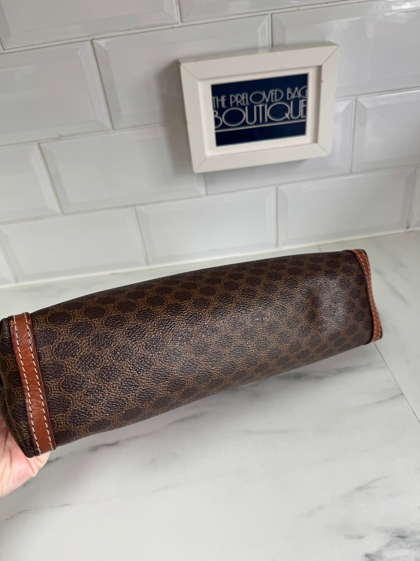 Celine Macadam Toiletry/Clutch- Brown