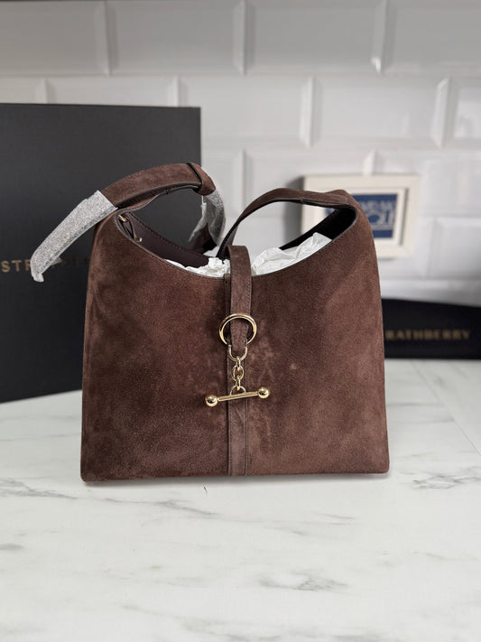 Strathberry Kite Hobo - Chocolate Suede