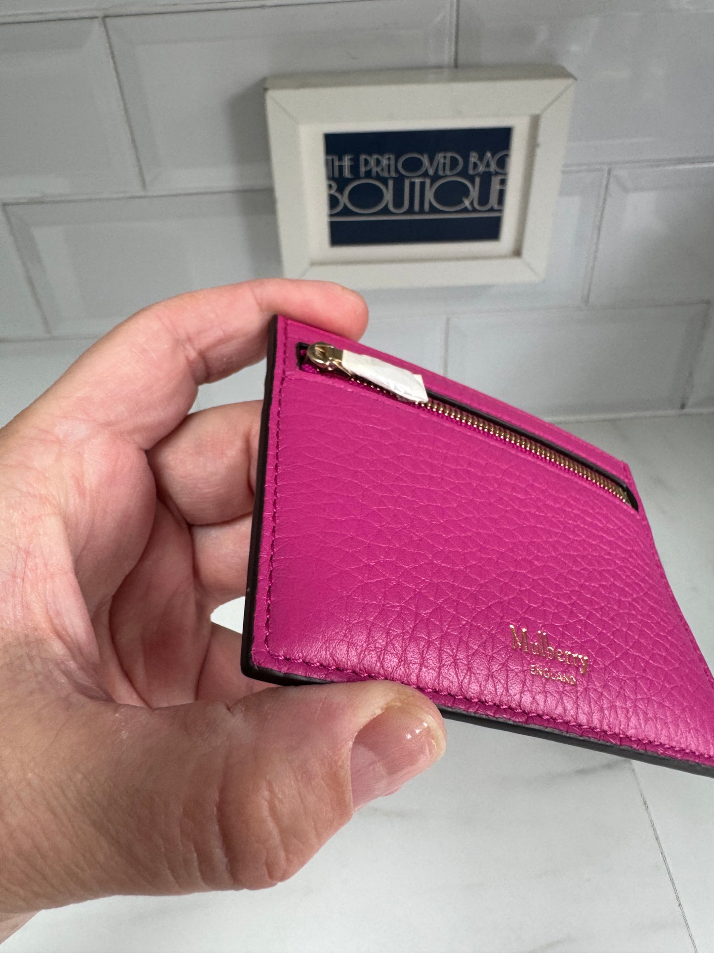 Mulberry Zipped Card Holder - Pink