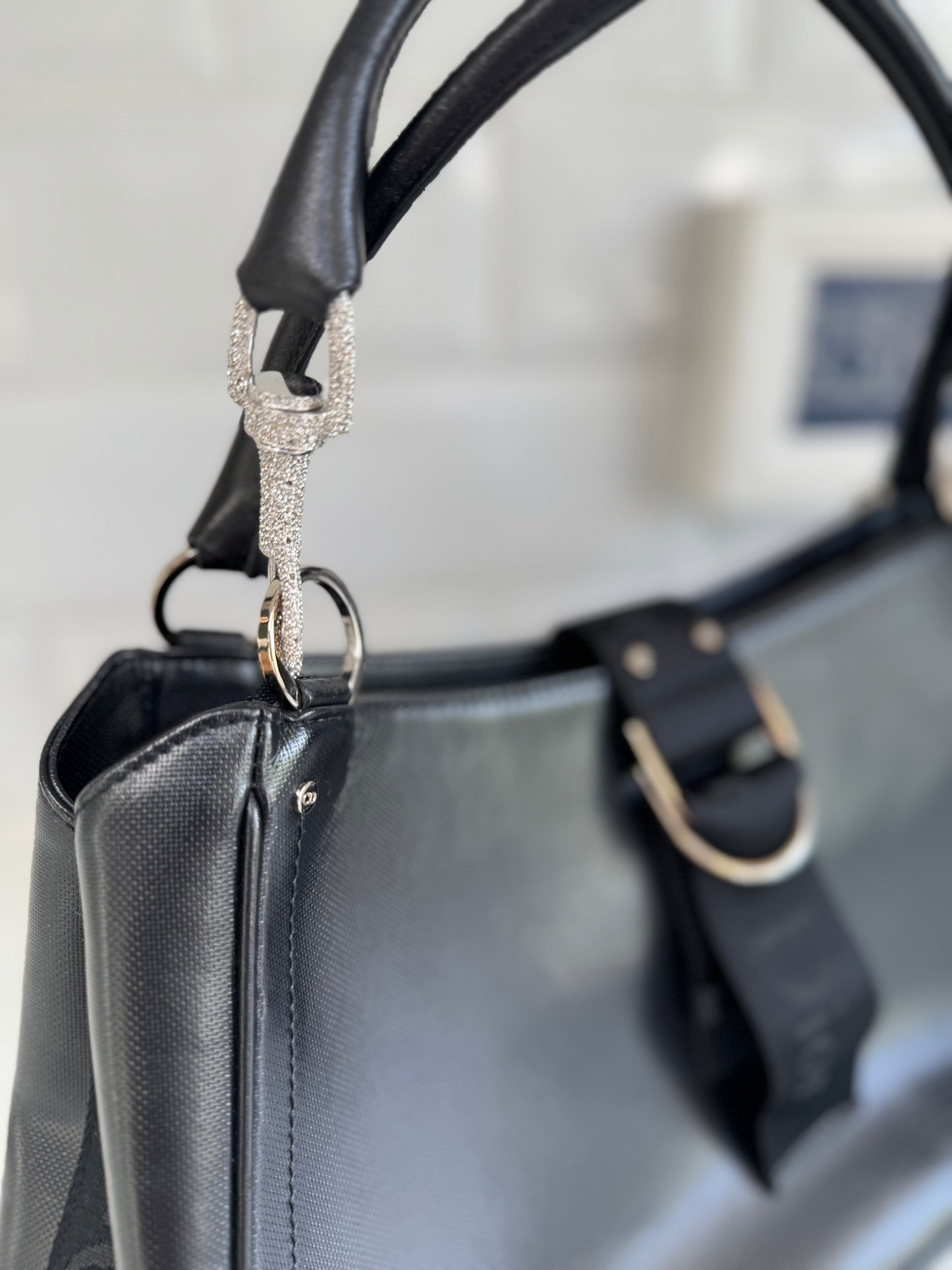 Christian Dior Diamanté Clip Shoulder Bag - Black
