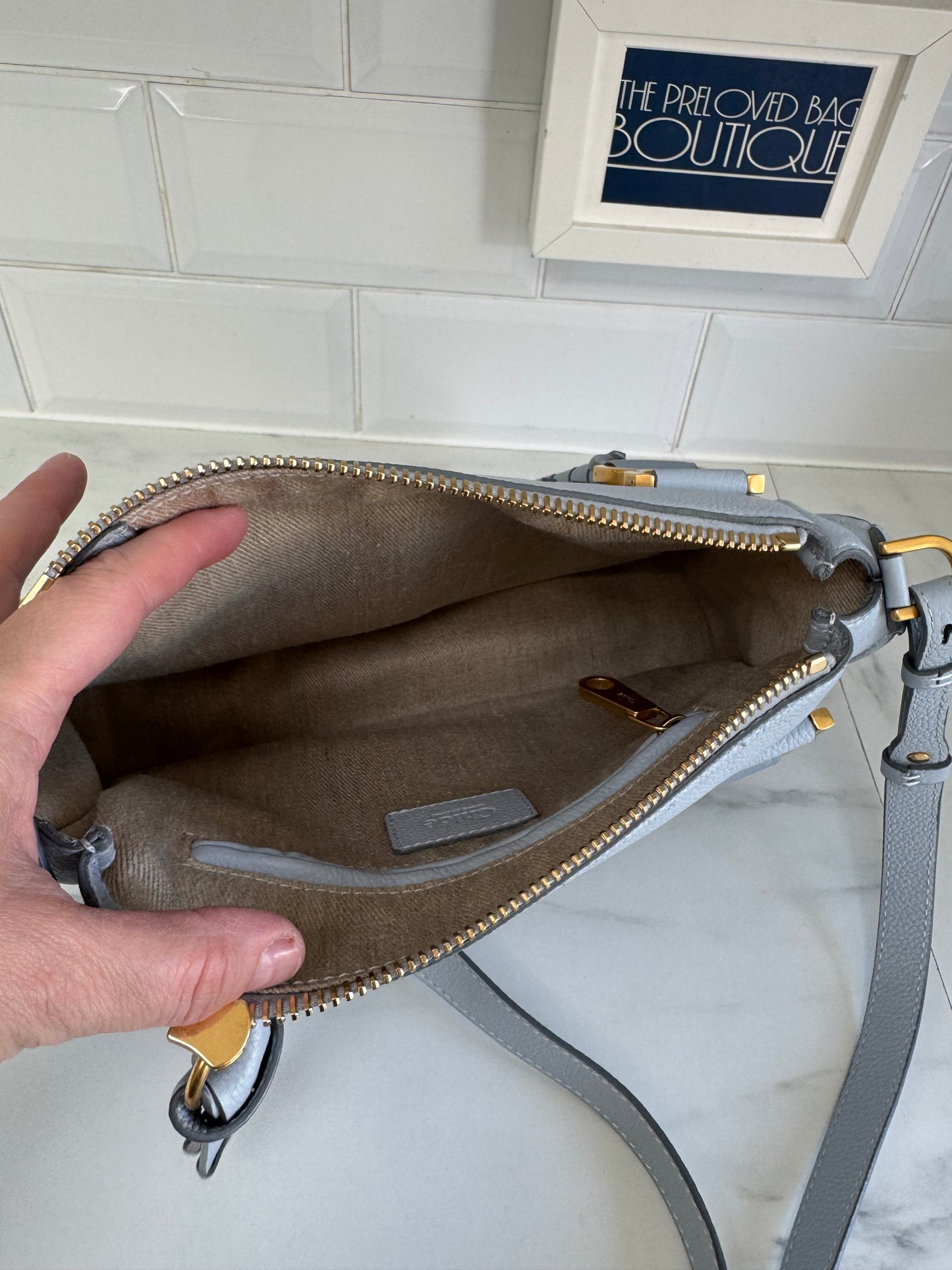 Chloé Small Marcie Saddle Bag - Washed Blue
