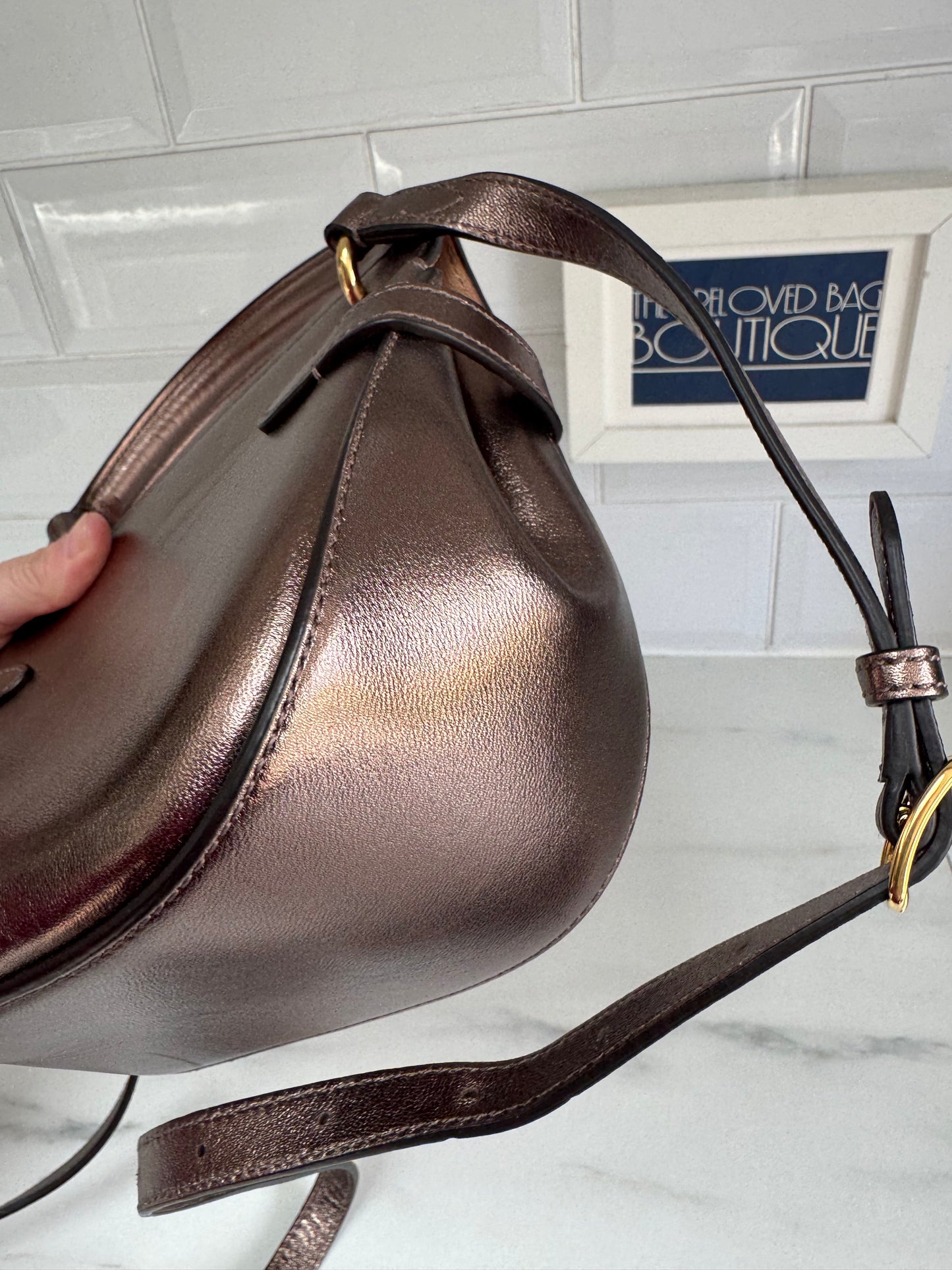Mulberry Small Metallic Amberley - Gold, Bronze, Silver  (Bag and Coin Purse)