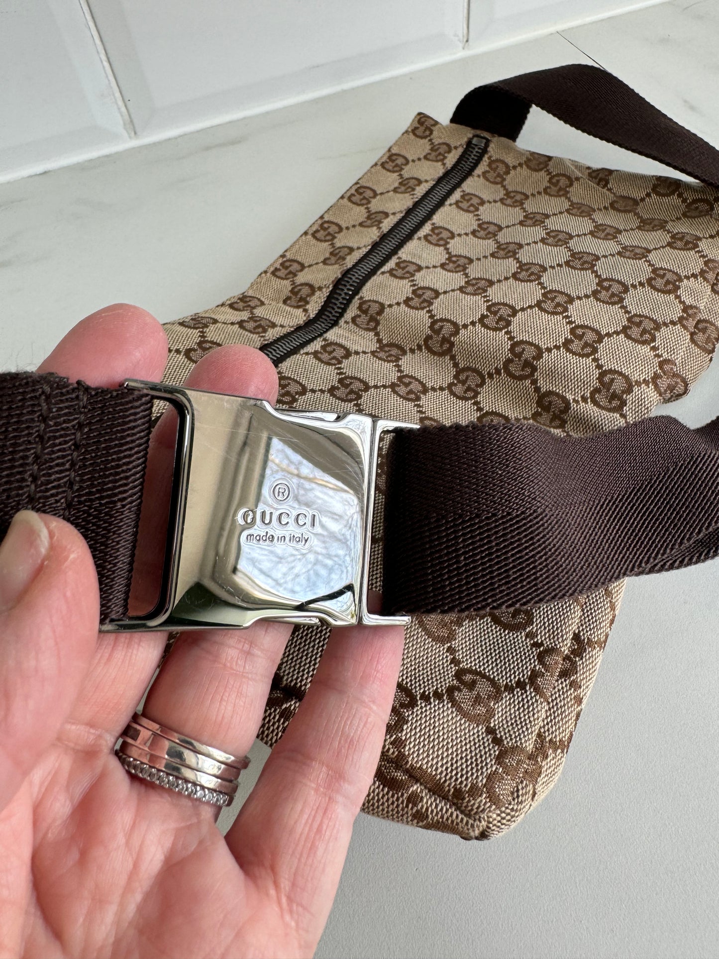 Gucci Waist/Belt Bag - Brown Monogram