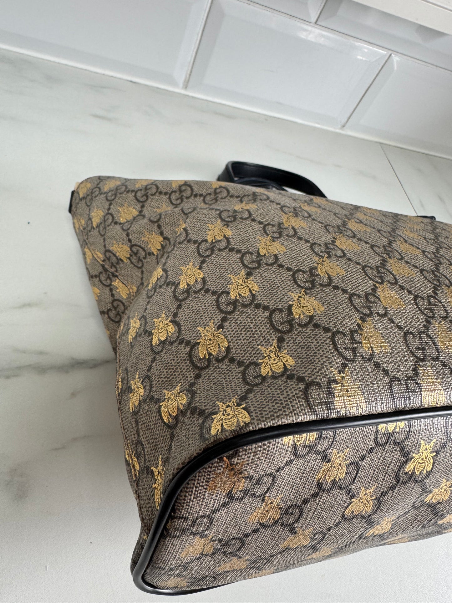 Gucci Supreme Bees Small Ltd Edition Cross Body Tote  - Grey