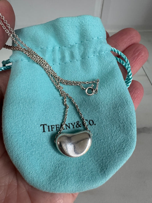 Tiffany & Co Elsa Peretti Bean Necklace - Silver