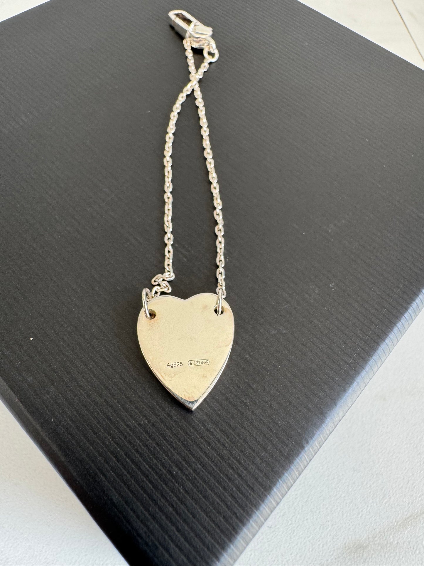 Gucci Trademark Bracelet with heart pendant -  Silver