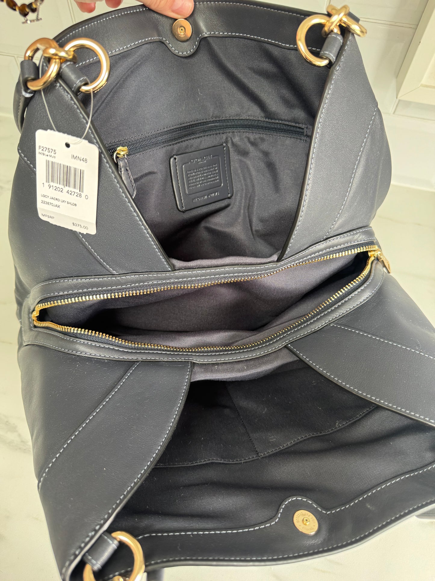 Coach Legacy Jacquard Shoulder Bag - Navy Blue